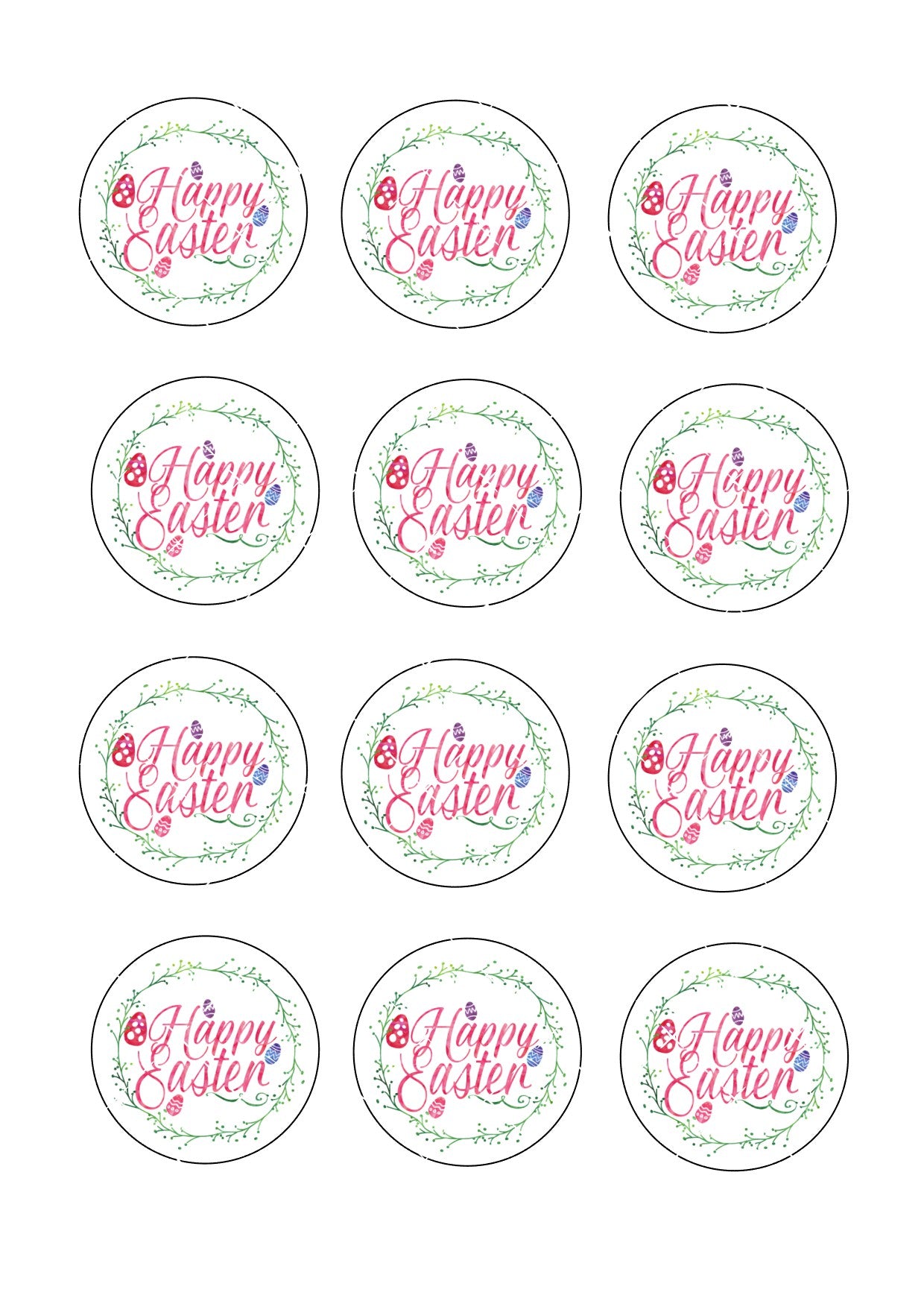 Easter Icing Sheet Cupcake Toppers #3