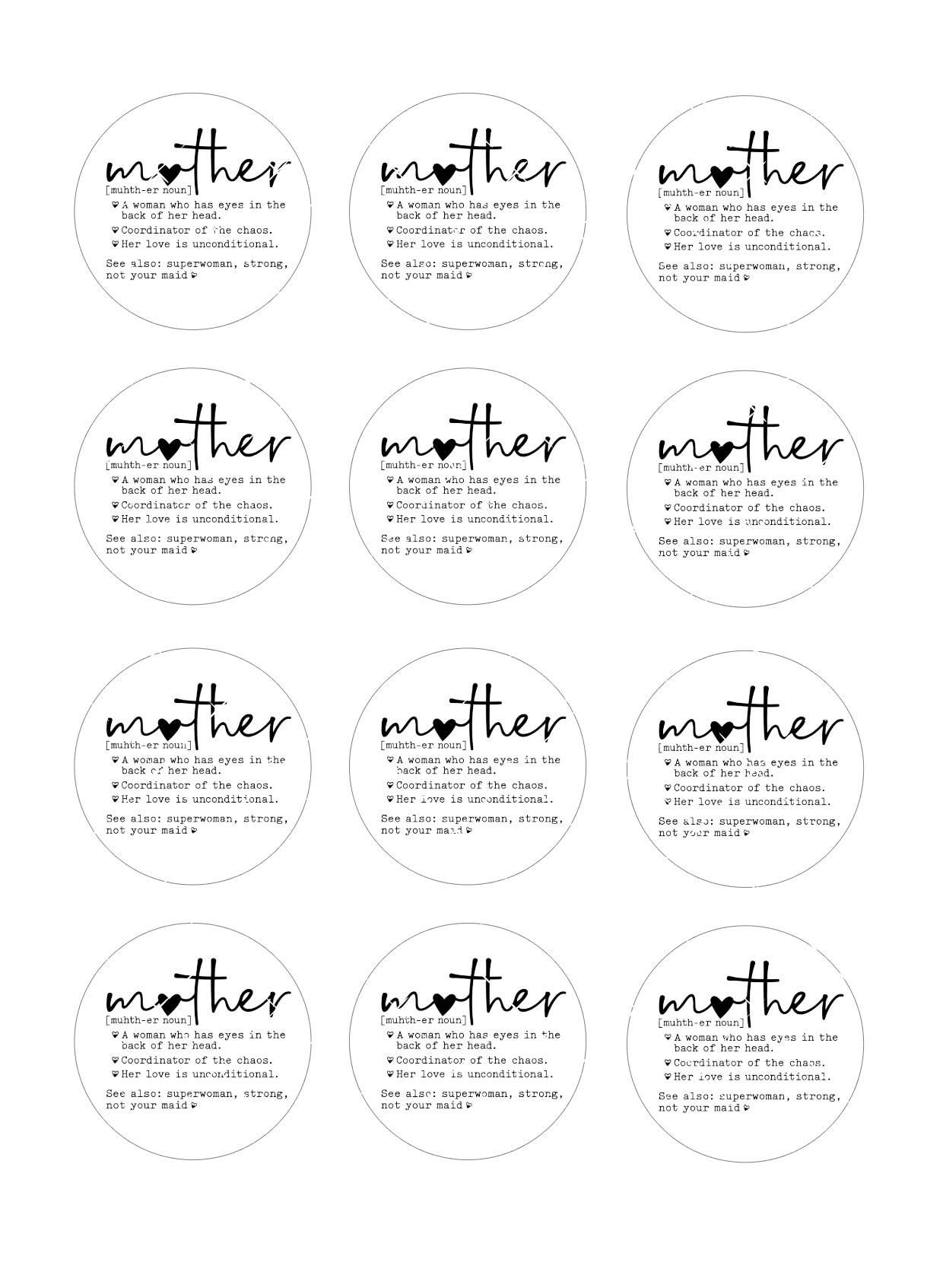 Mother Quote Mother's Day Icing Sheet Cupcake Toppers