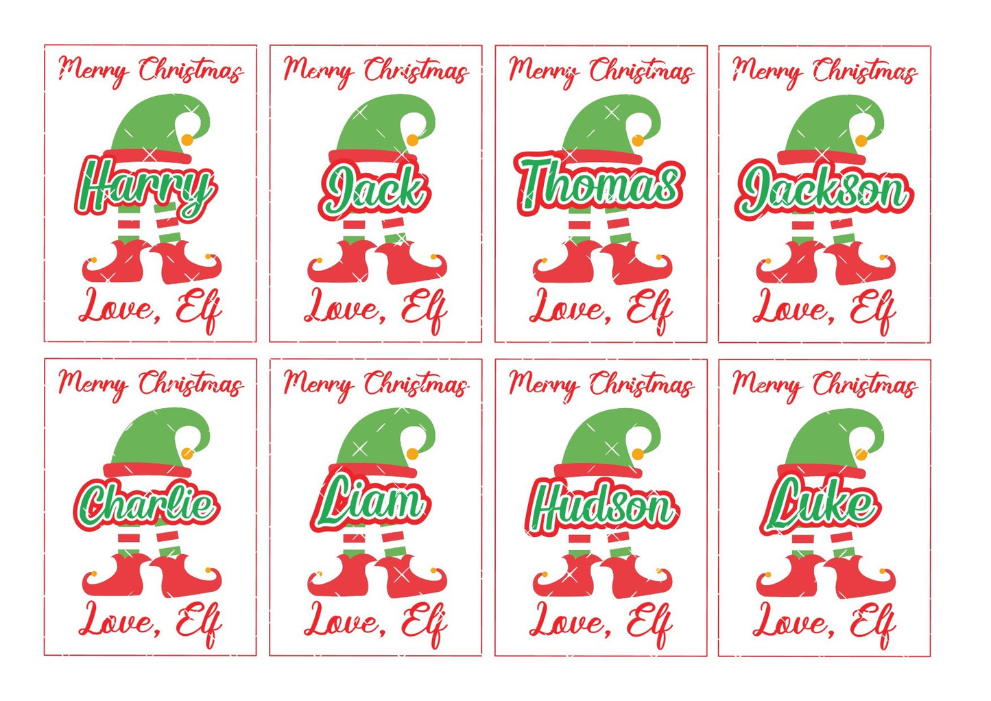 Personlised Elf Cookie Toppers Icing Sheet