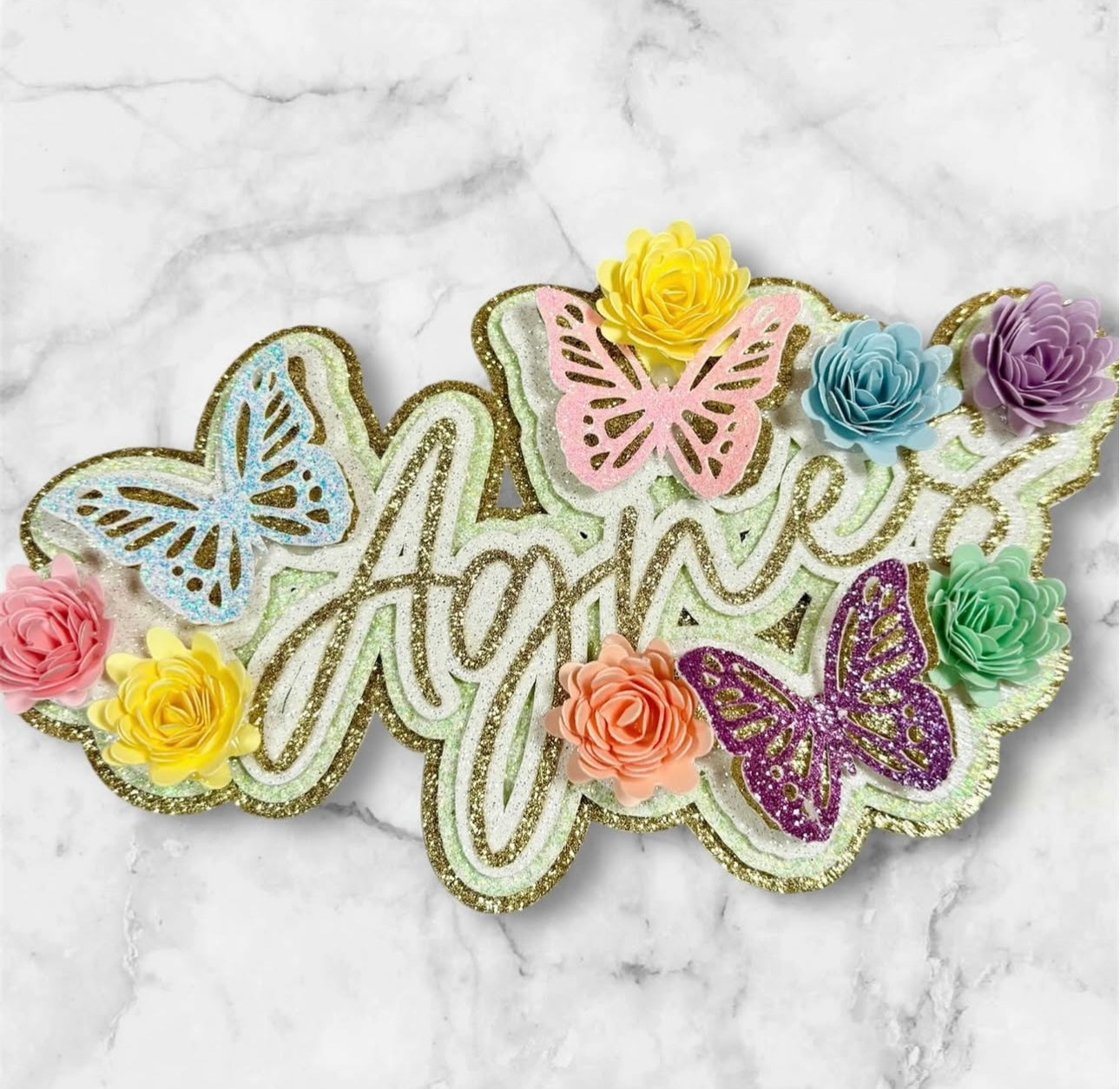 Floral Garden Cake Topper Set