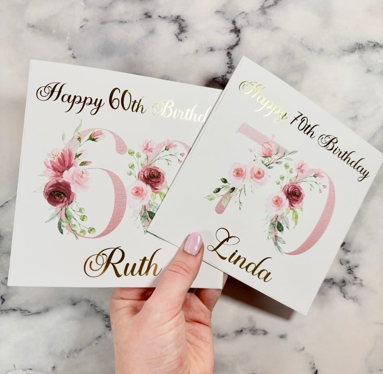 Floral Age Birthday Foil Card