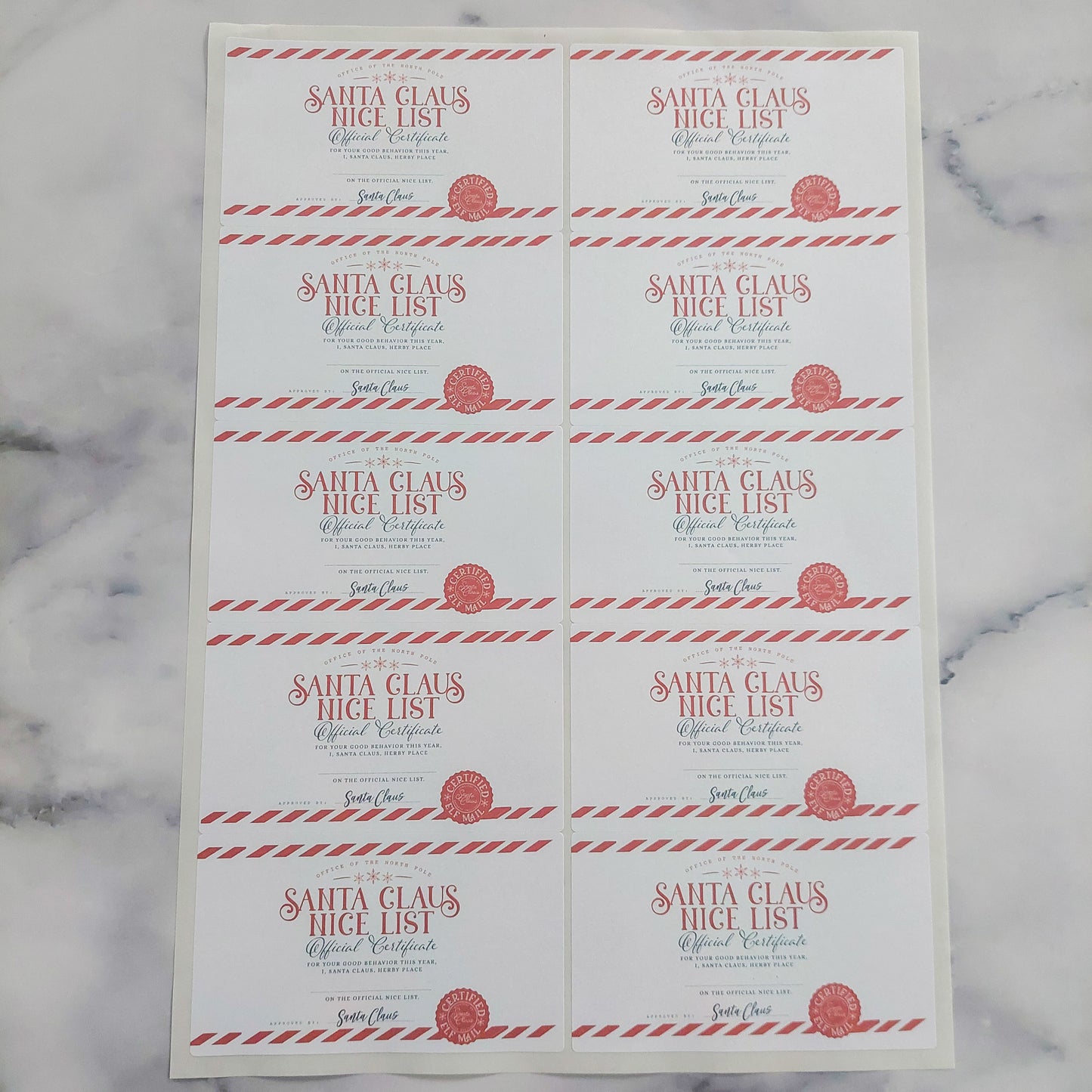 Santa's Nice List Stickers