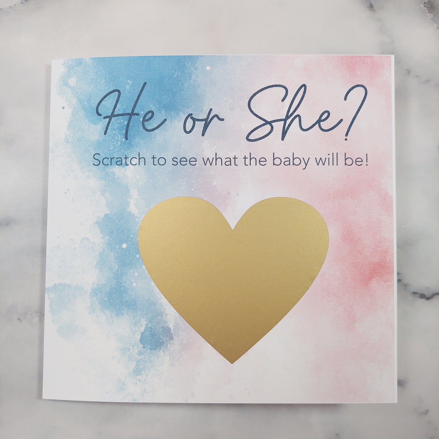 Gender Reveal Scratch Card Printed Greeting Card
