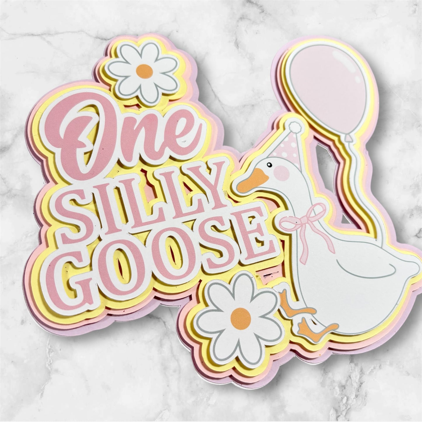 One Silly Goose Card Cake Topper