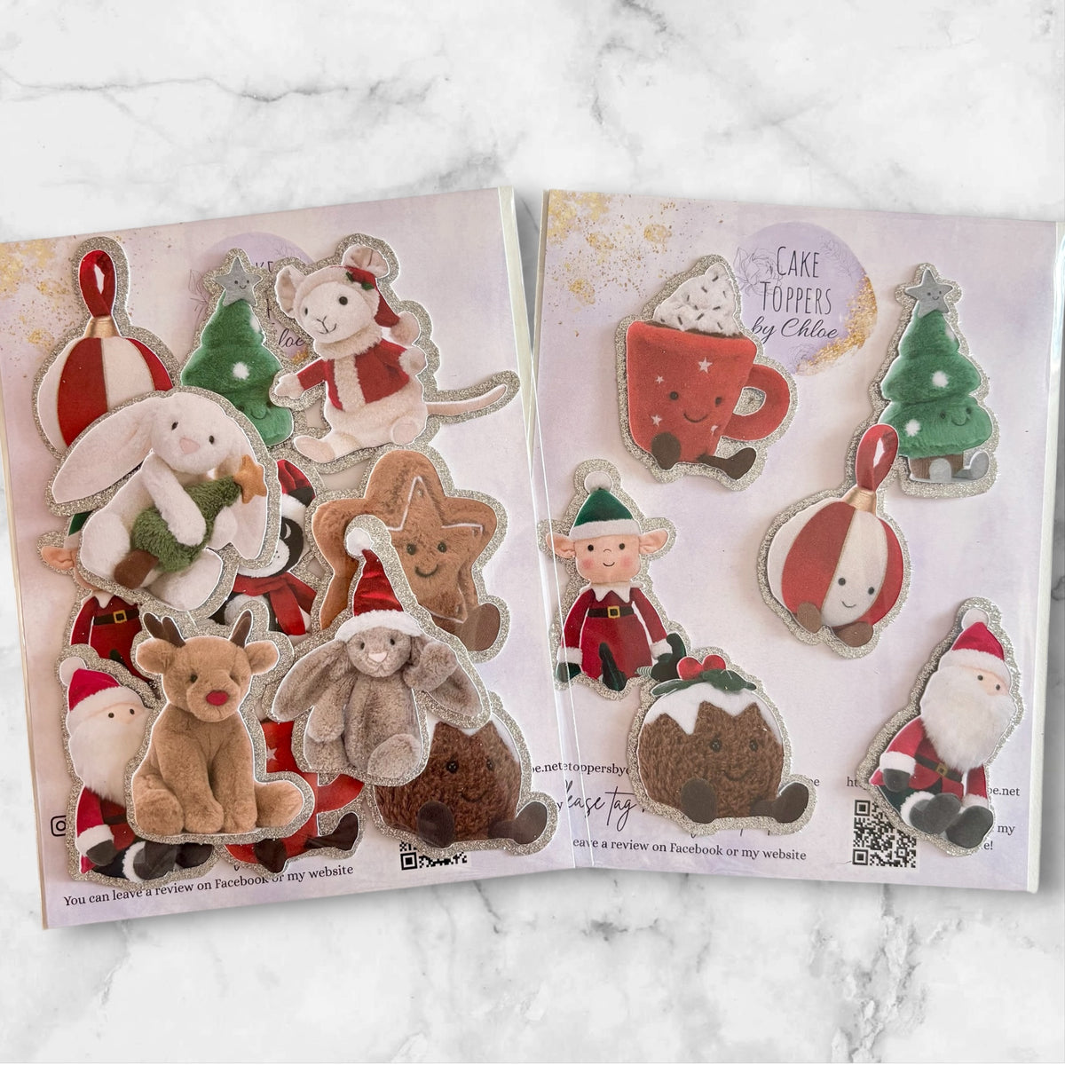 Christmas Jellycat Card Cupcake Toppers
