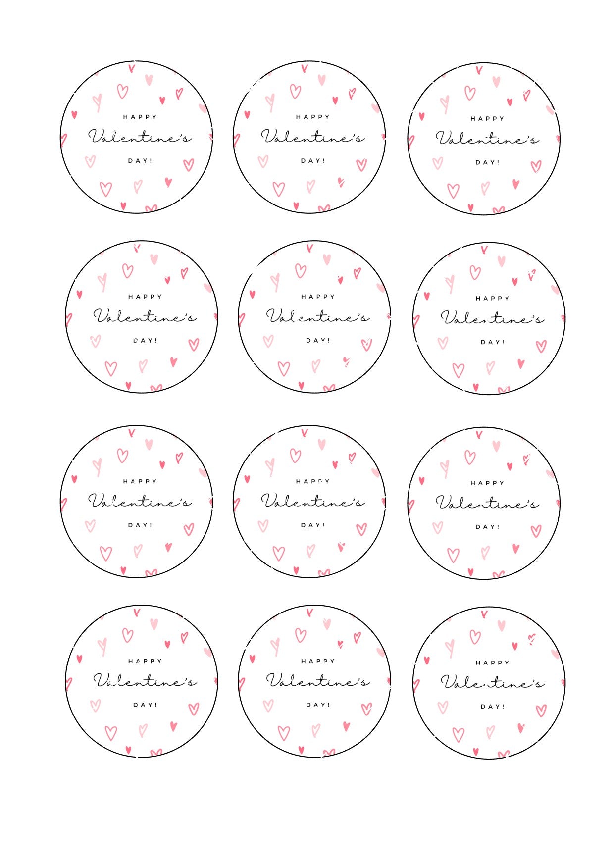 Happy Valentines Day #9 Icing Sheet Cupcake Toppers