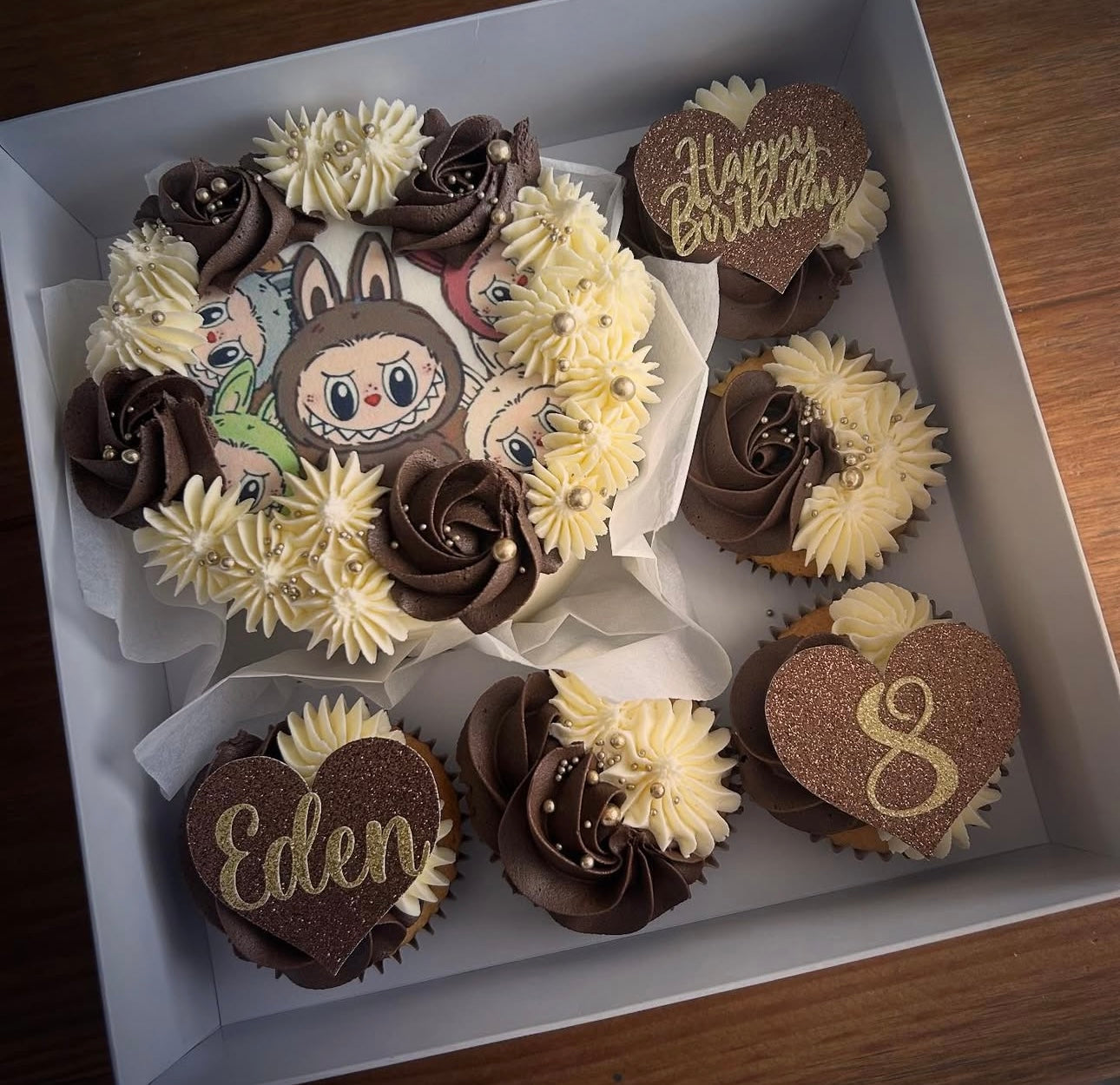 Glitter Heart Cupcake Toppers