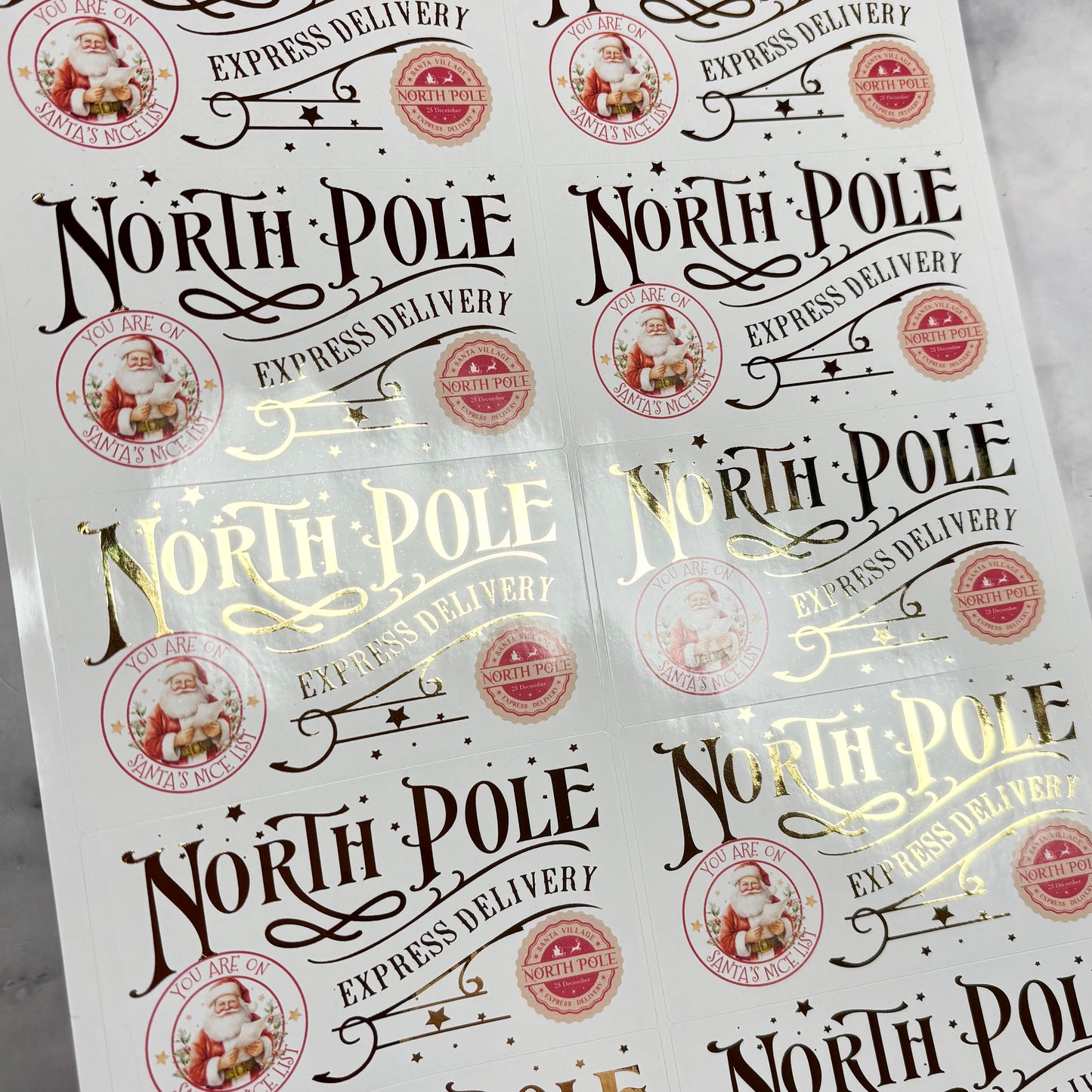 North Pole Express Foil Stickers