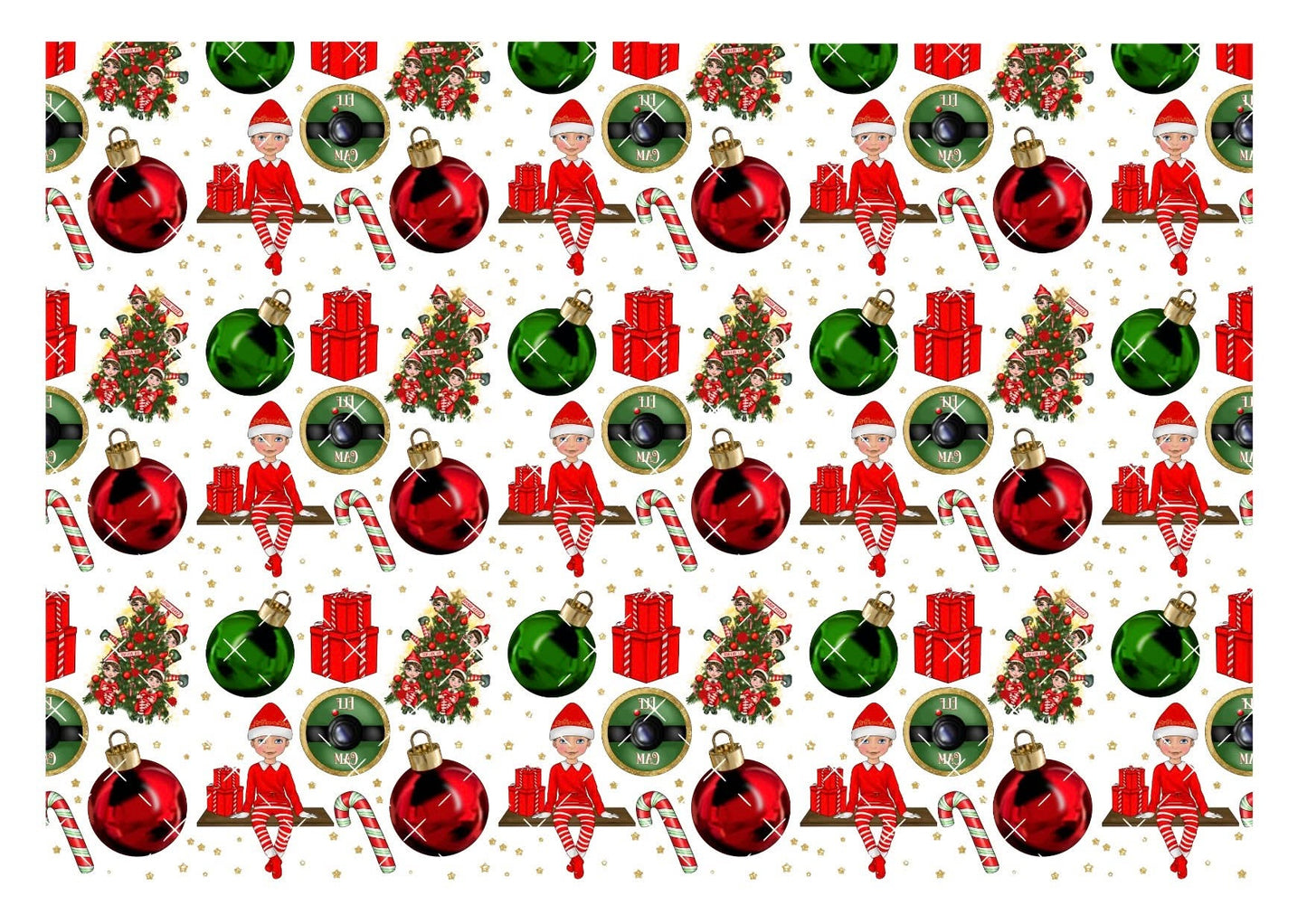Elf Pattern Icing Sheet Wrap