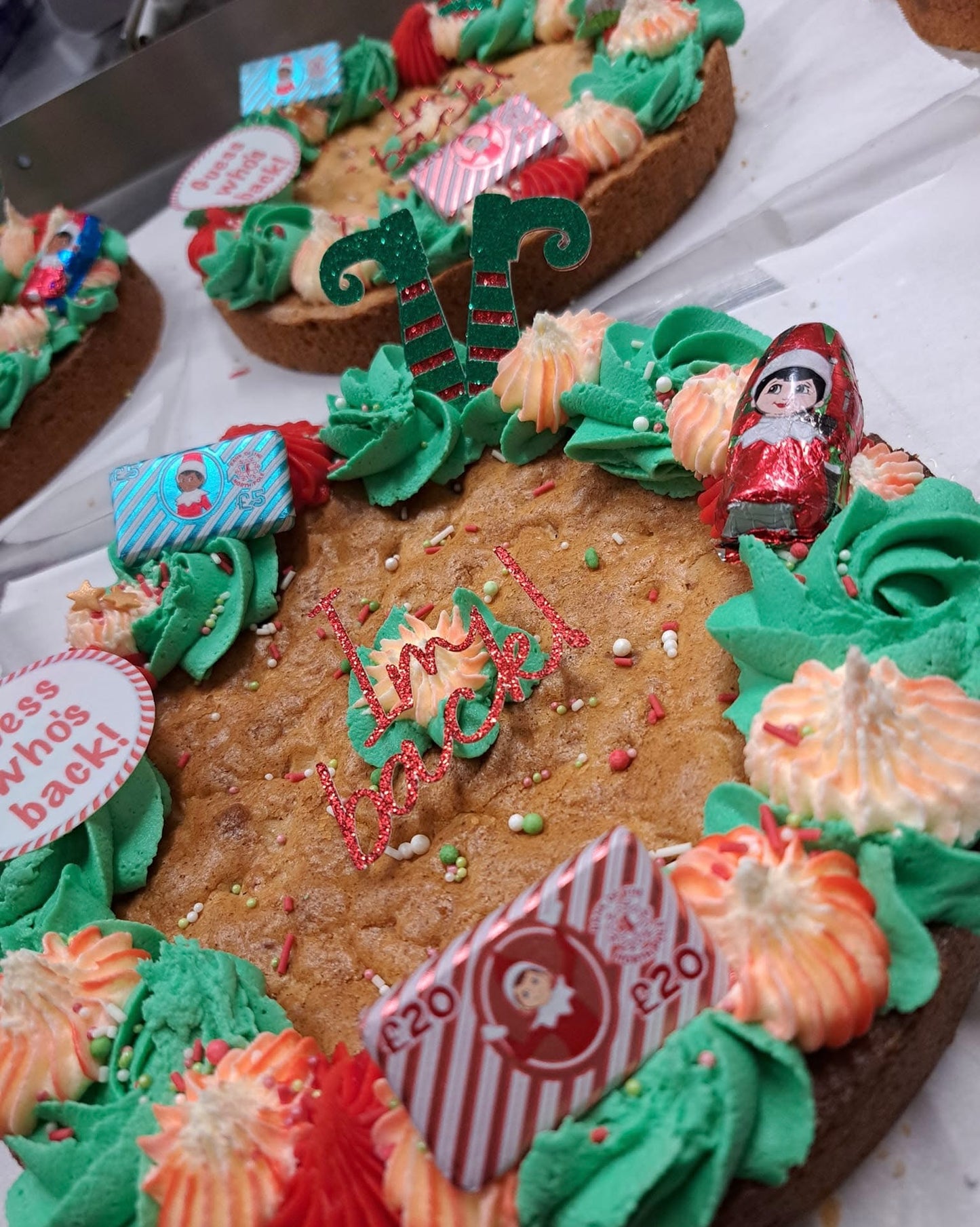 Elf Glitter Card Legs Cupcake Topper