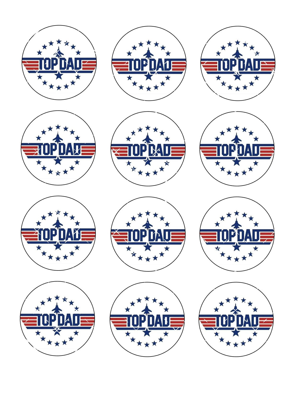 Top Dad Icing Sheet Cupcake Toppers