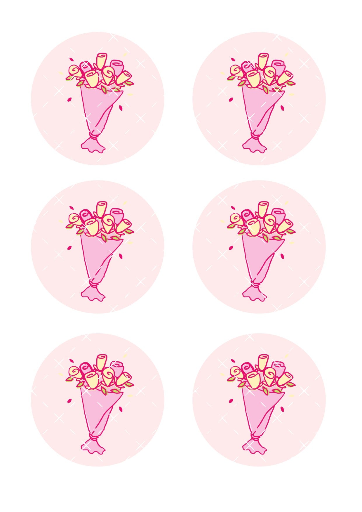 Flower Bouquet Icing Sheet Cookie Toppers