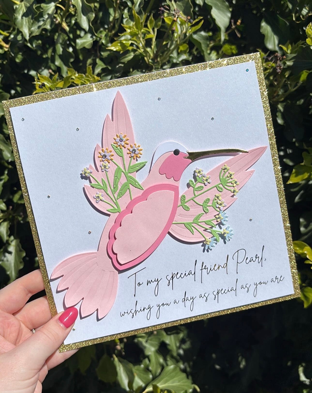 Floral Hummingbird Card