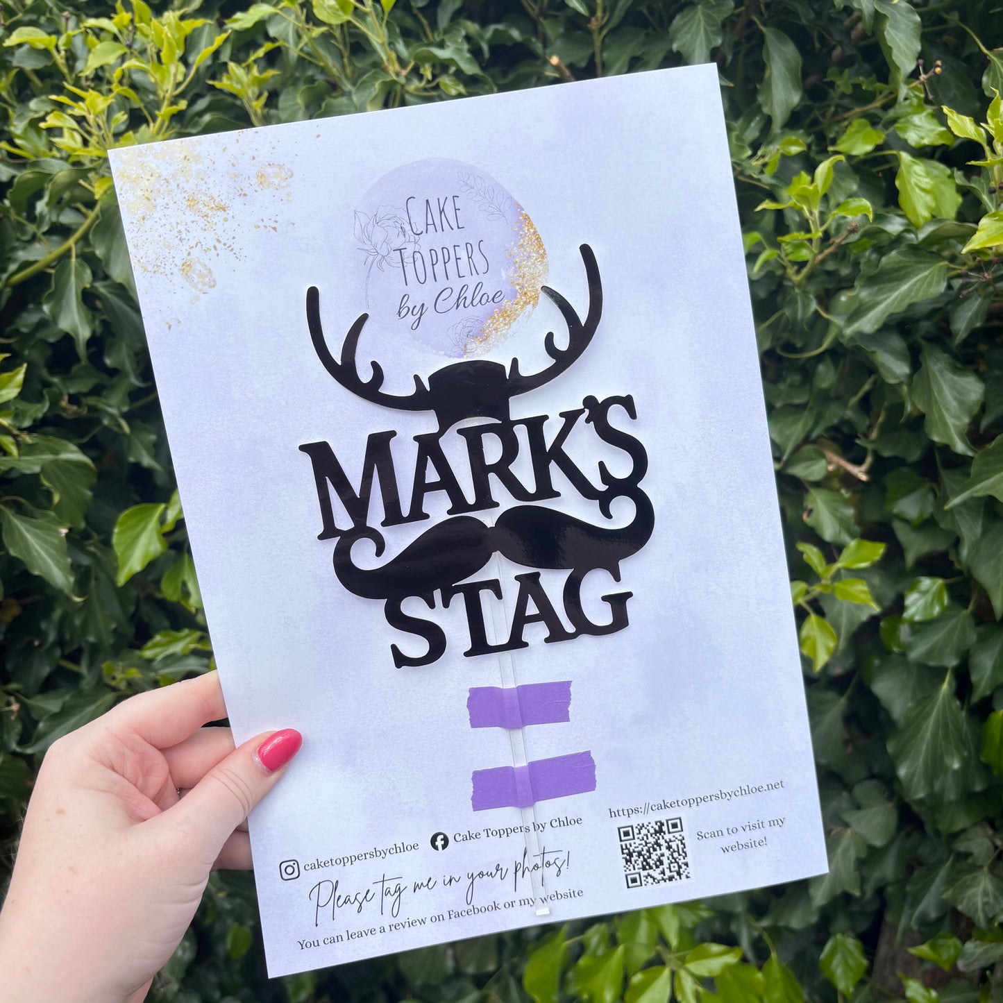 Stag Do Card Cake Topper
