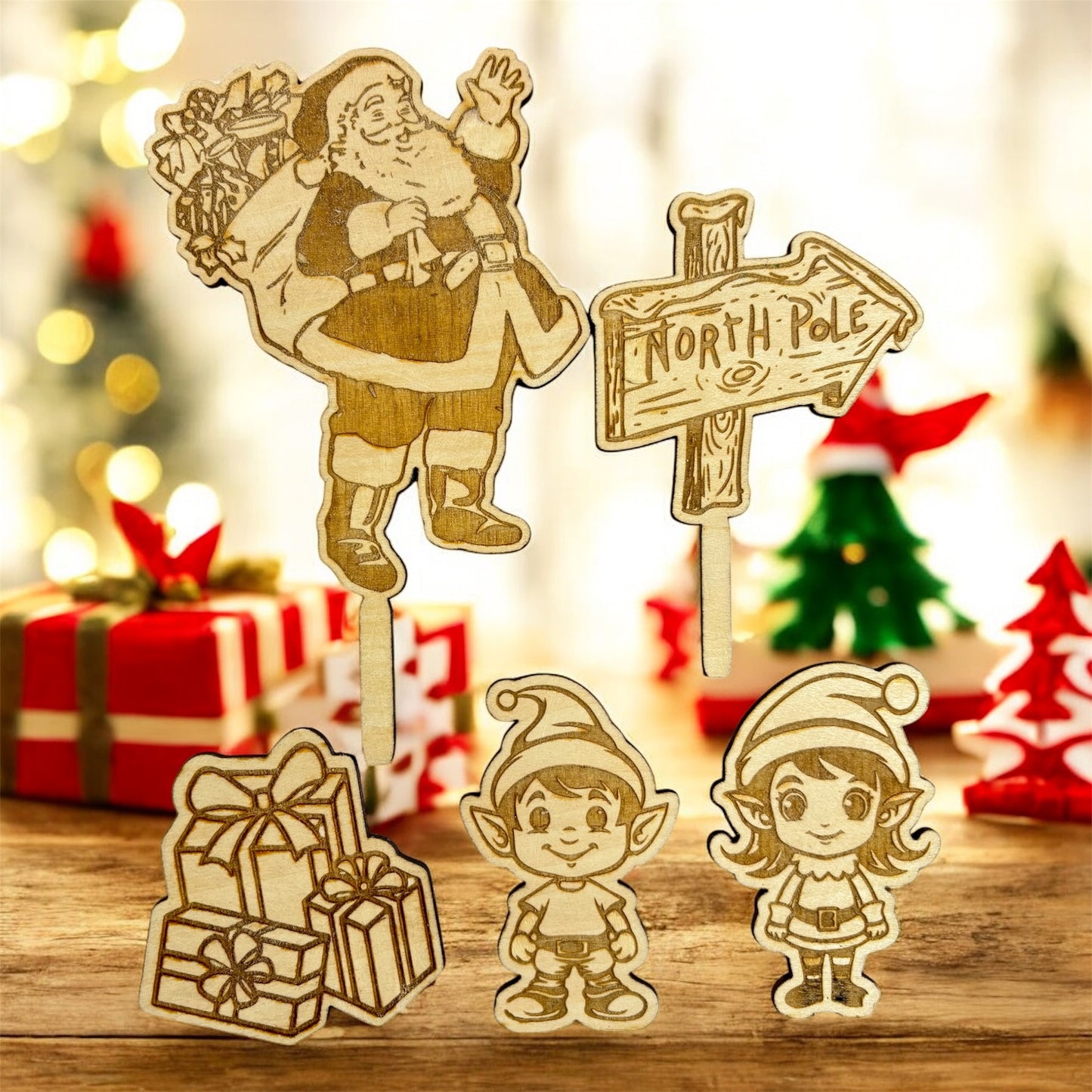 Santa Cake Topper Set