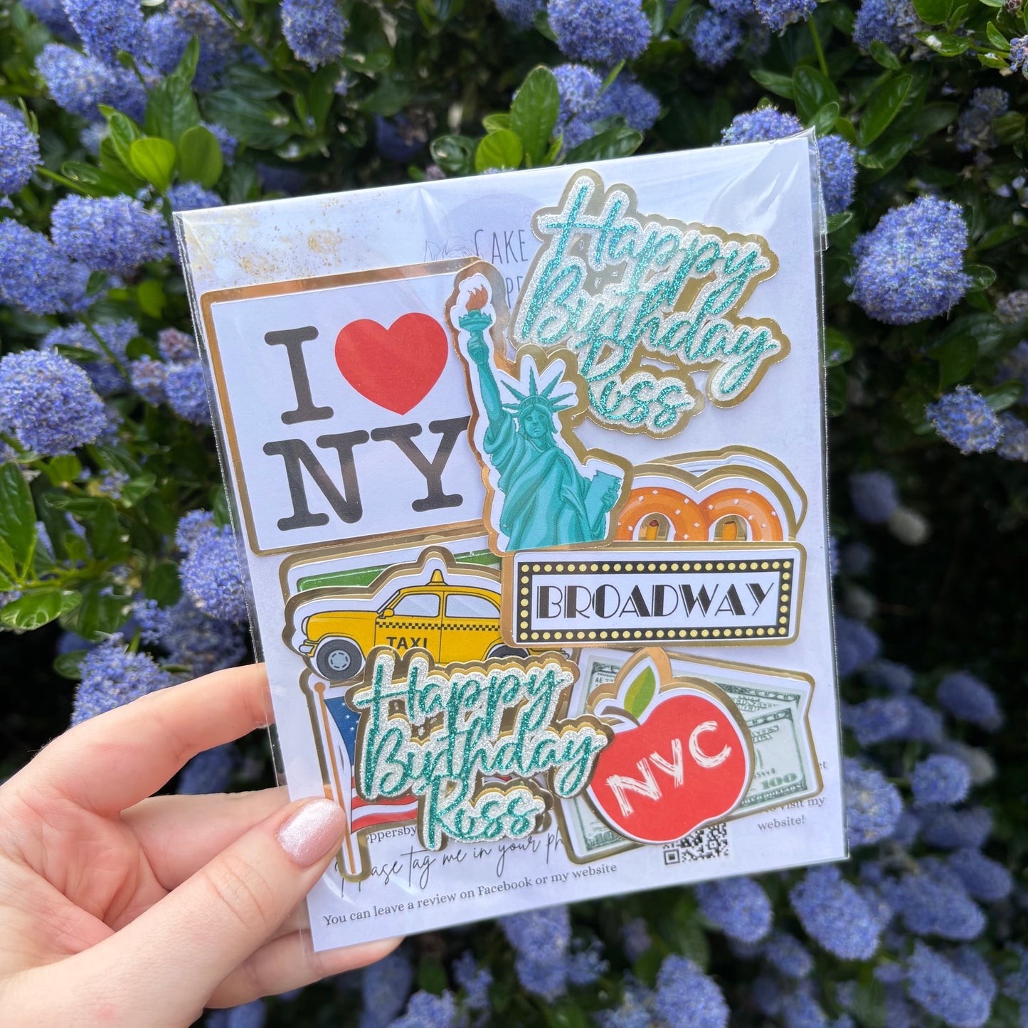 New York Card Cupcake Topper Set