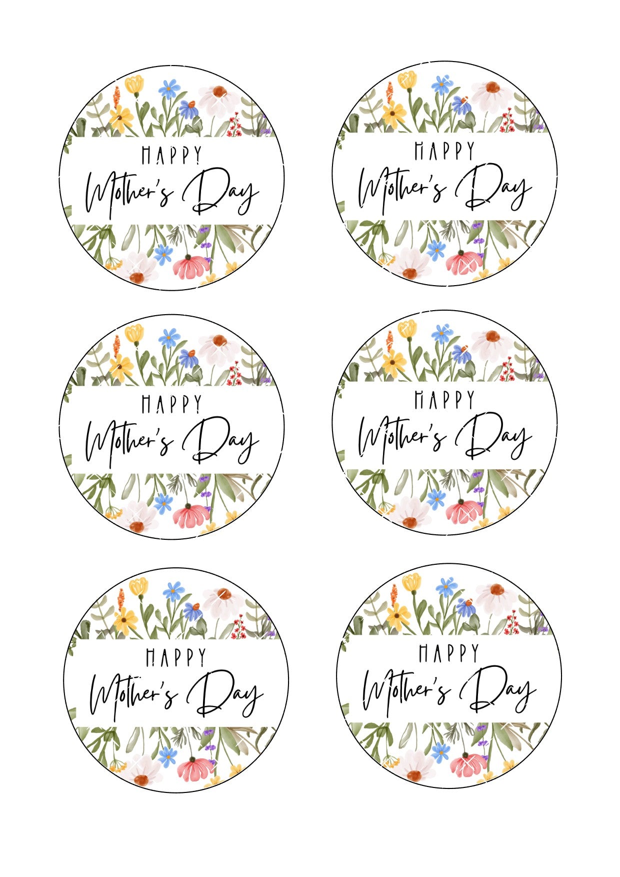 Mother's Day Icing Sheet Cookie Toppers #12
