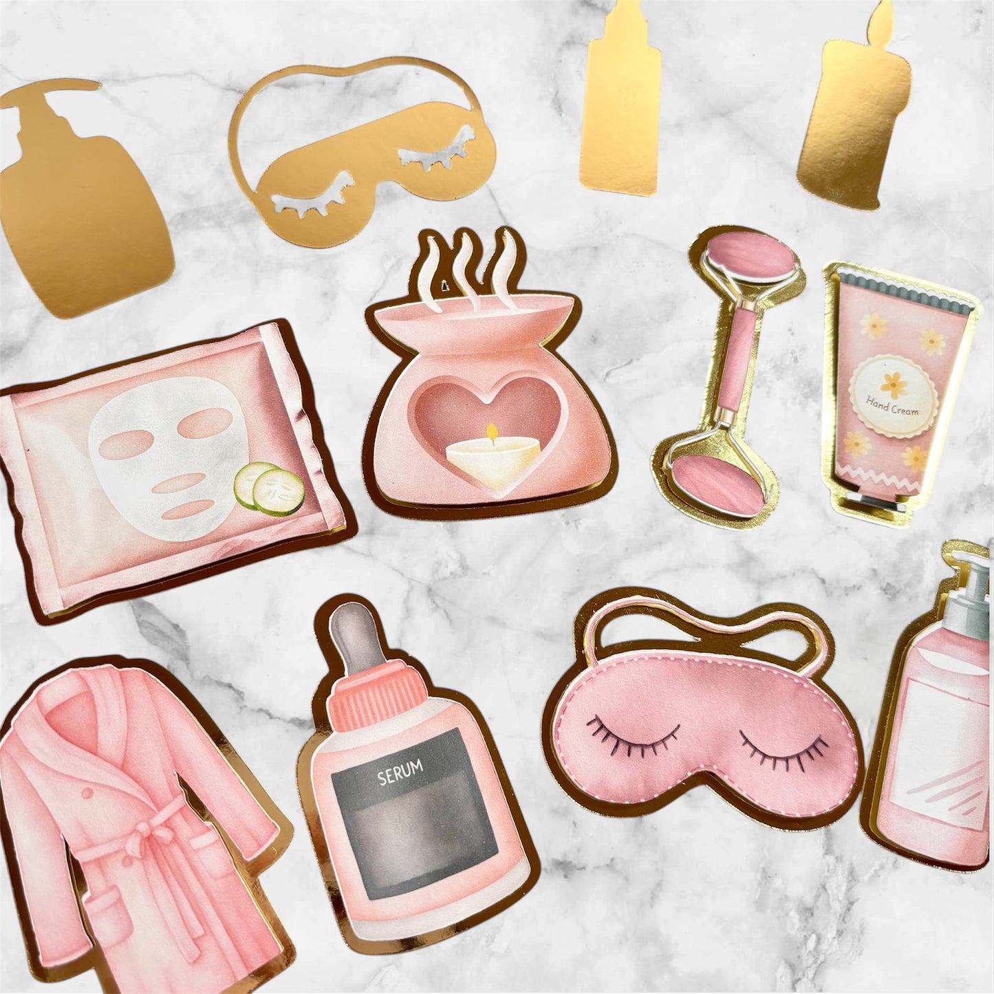 Spa Pamper Card Cupcake Toppers