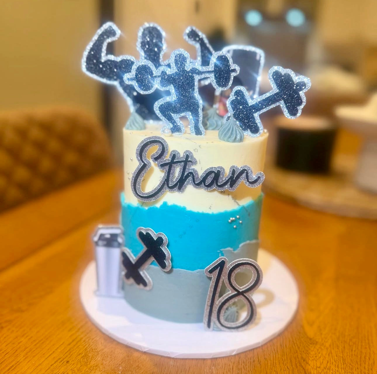 Gym Fitness Card Cake Topper Set