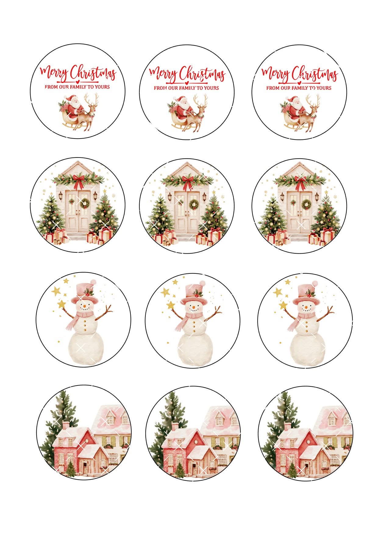 From Our Family To Yours Cupcake Toppers Icing Sheet