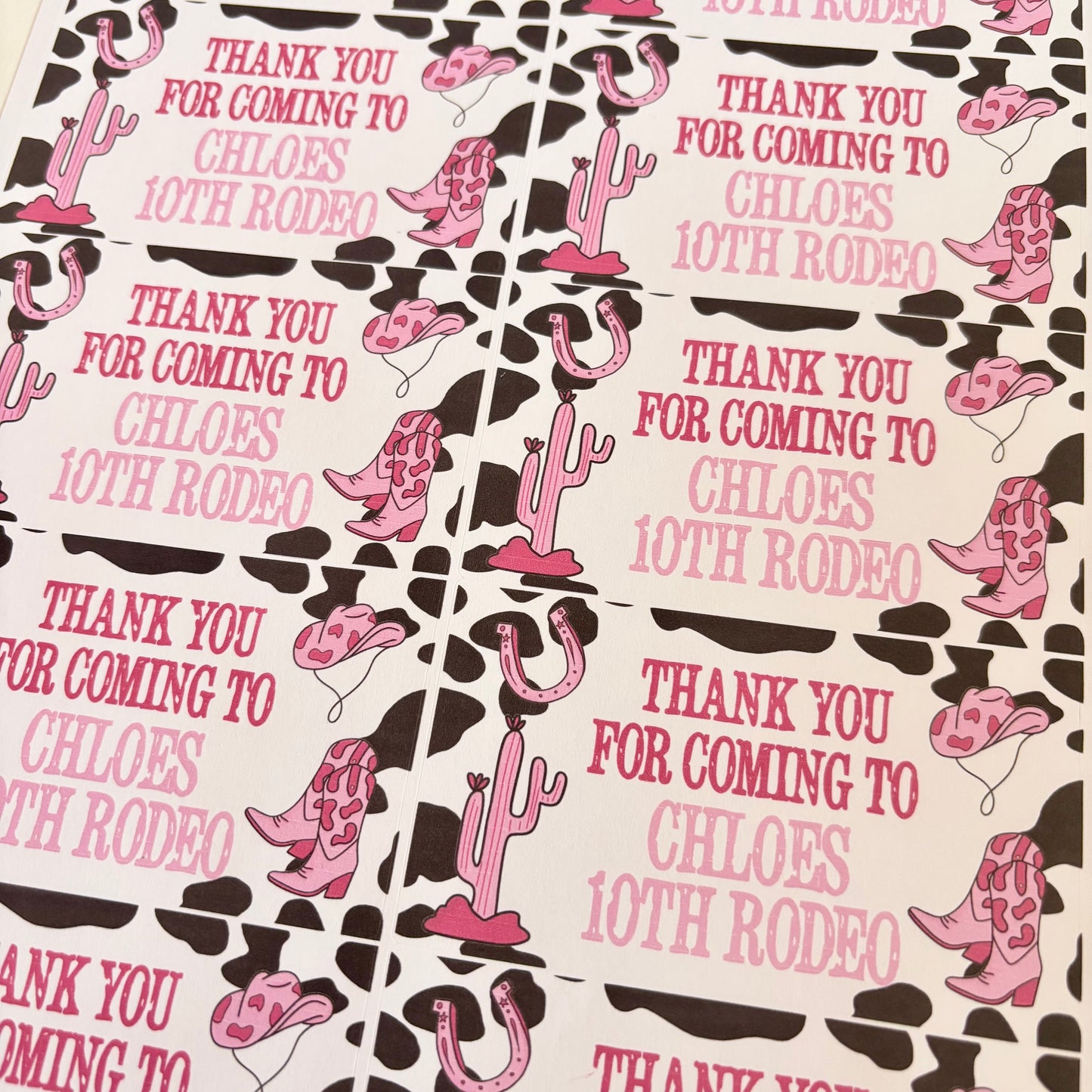 Cow Girl Rodeo Party Stickers