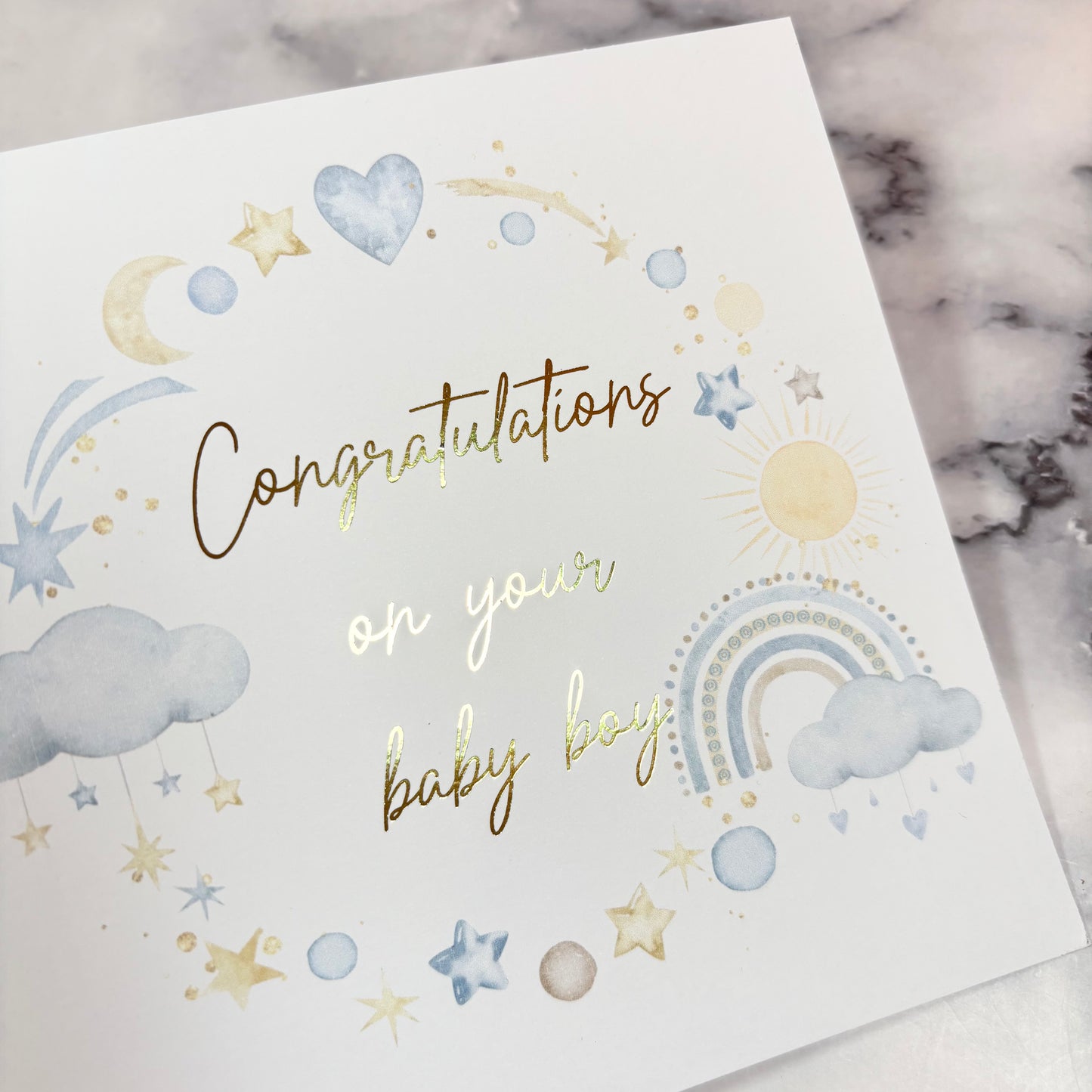 Baby Boy Foil Card