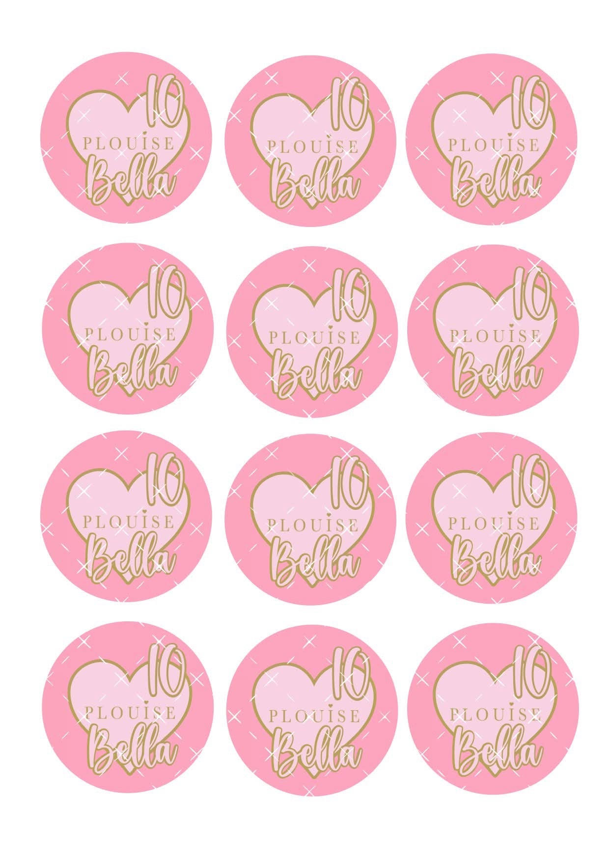 Personalised P Louise #1 Icing Sheet Cupcake Toppers