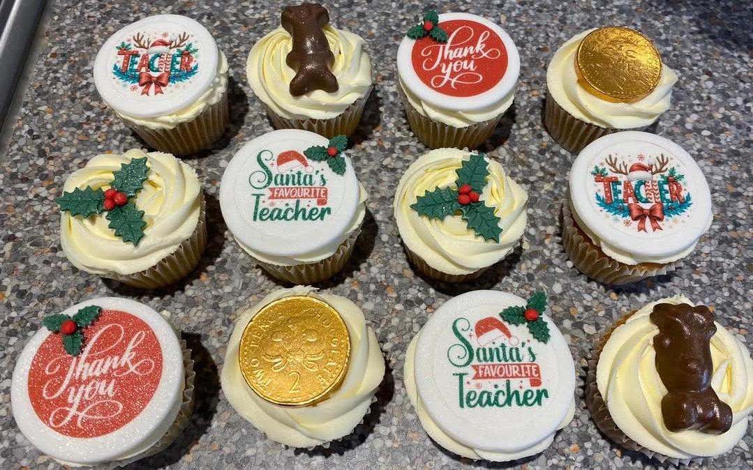 Santa's Favourite Teacher Cupcake Toppers Icing Sheet