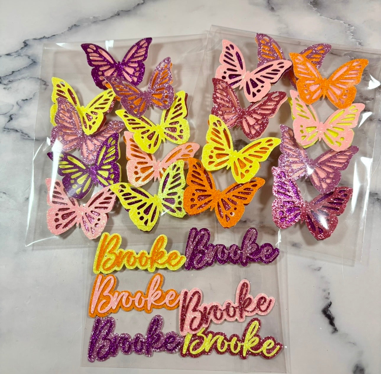 Butterfly #2 Mirror/Glitter Card Topper