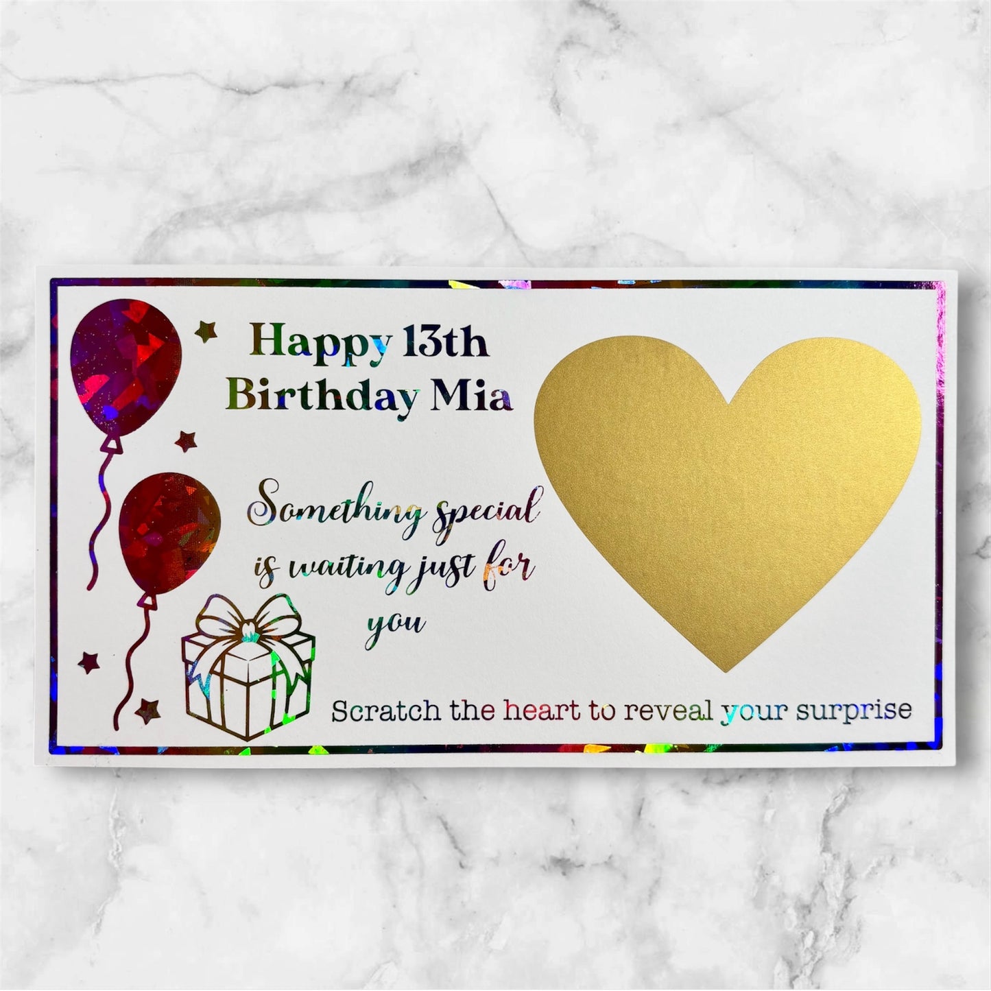 Foil Scratch Reveal Gift Ticket