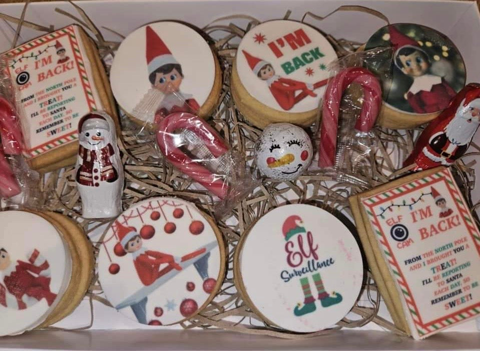 Elf Cam I'm Back Rectangle Cupcake Toppers Icing Sheet