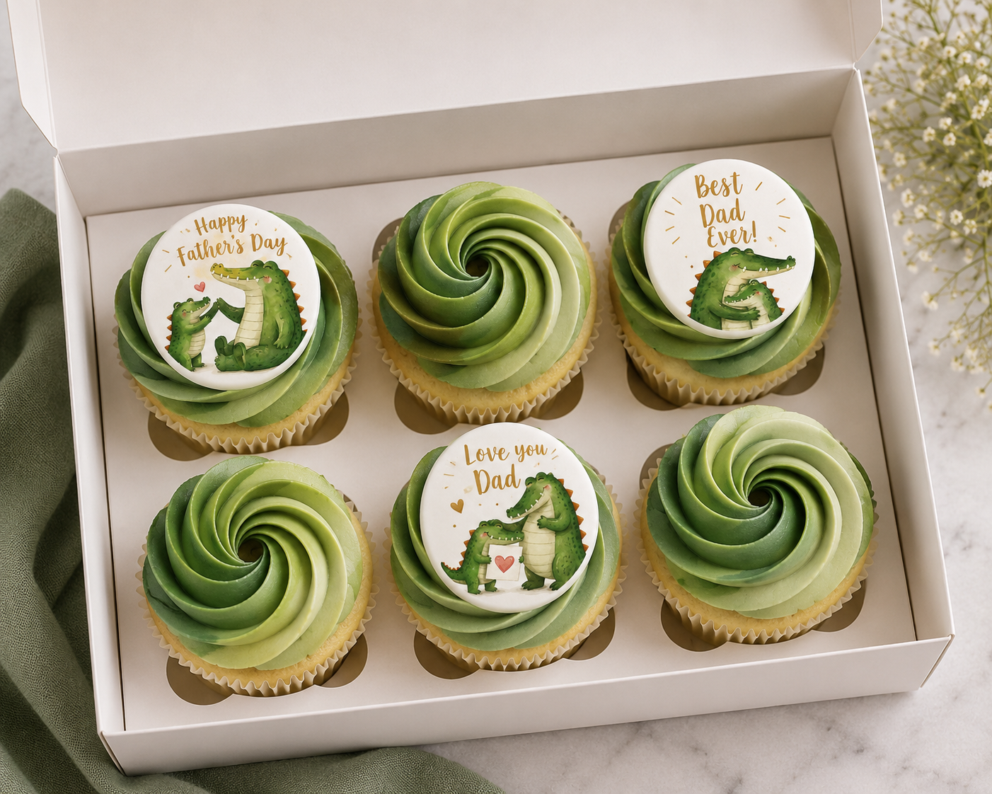 Dinosaur Father’s Day Icing Sheet Cupcake Toppers