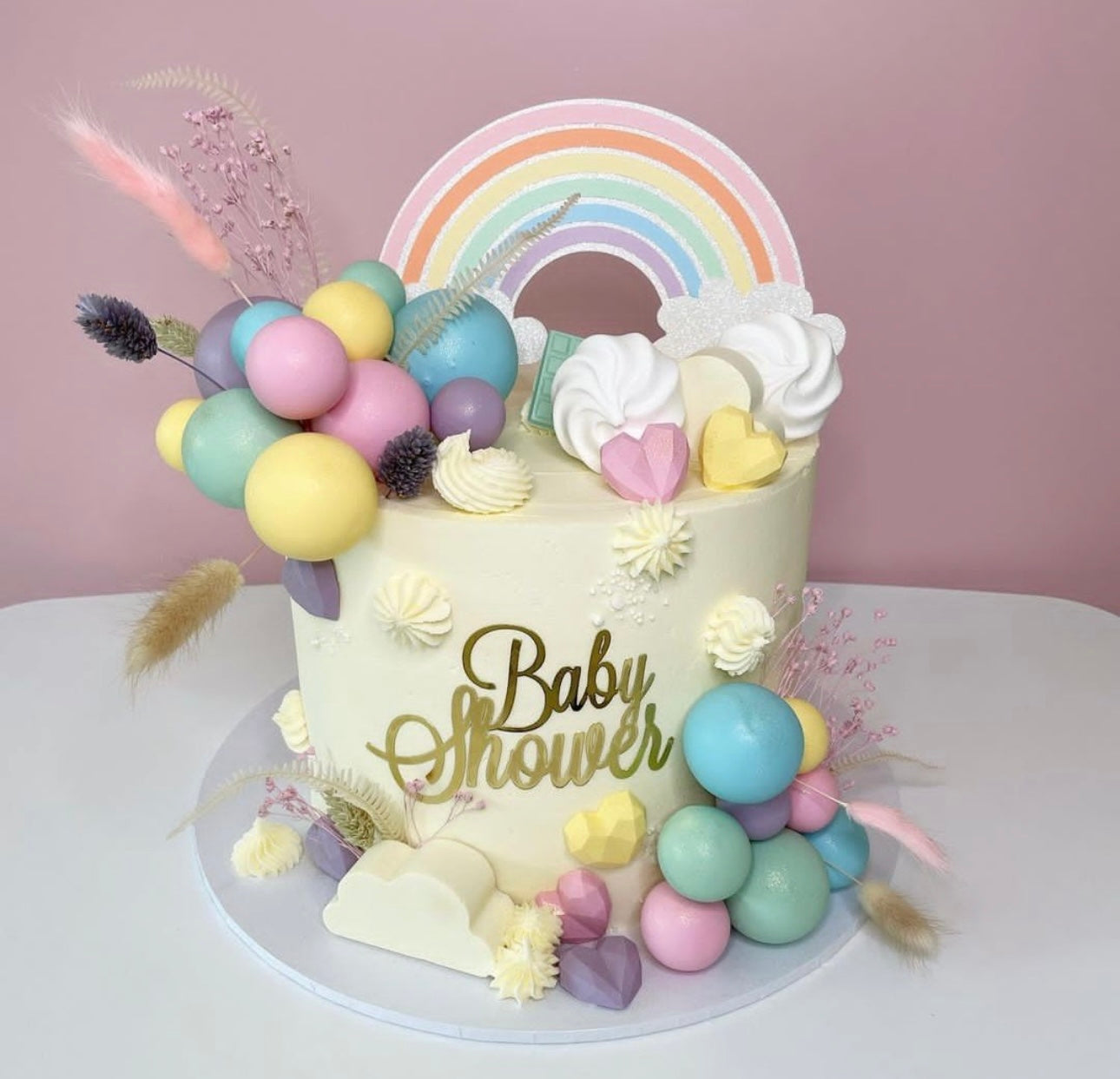 Pastel Rainbow Cake Topper