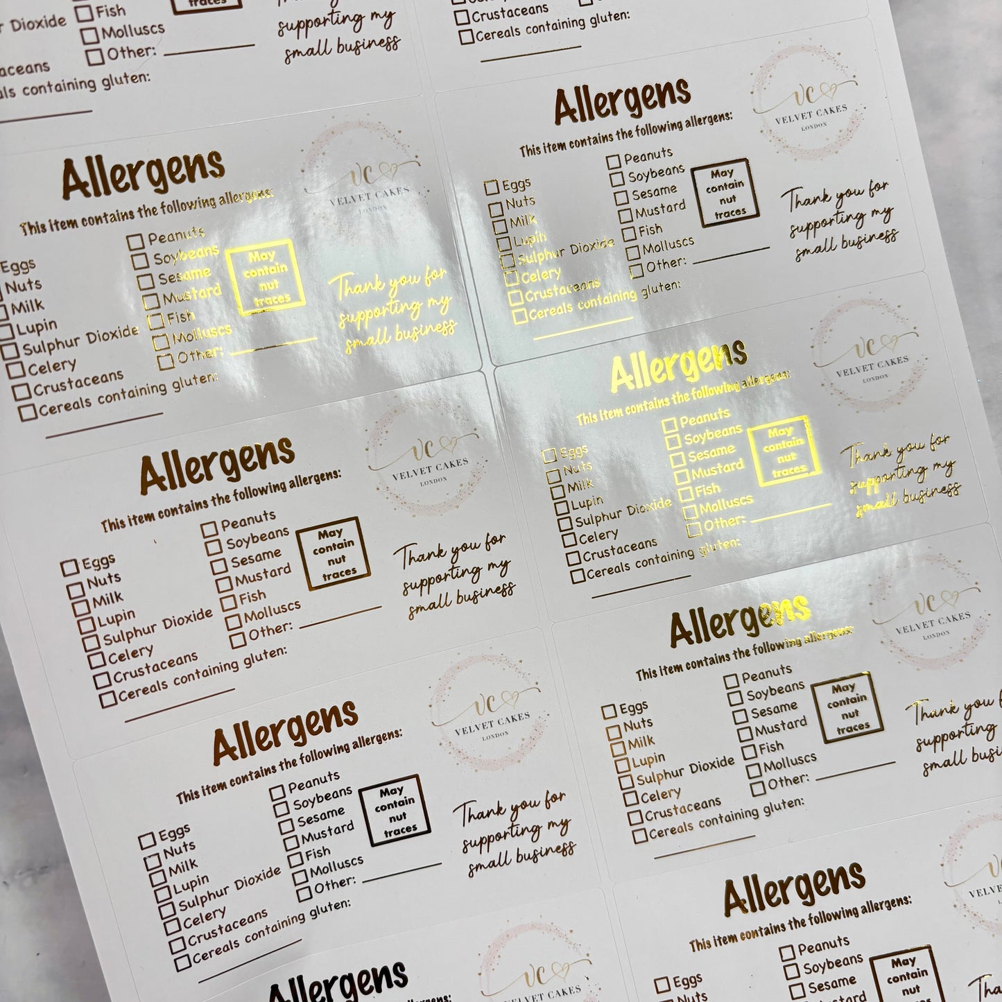 Foil Allergen Stickers