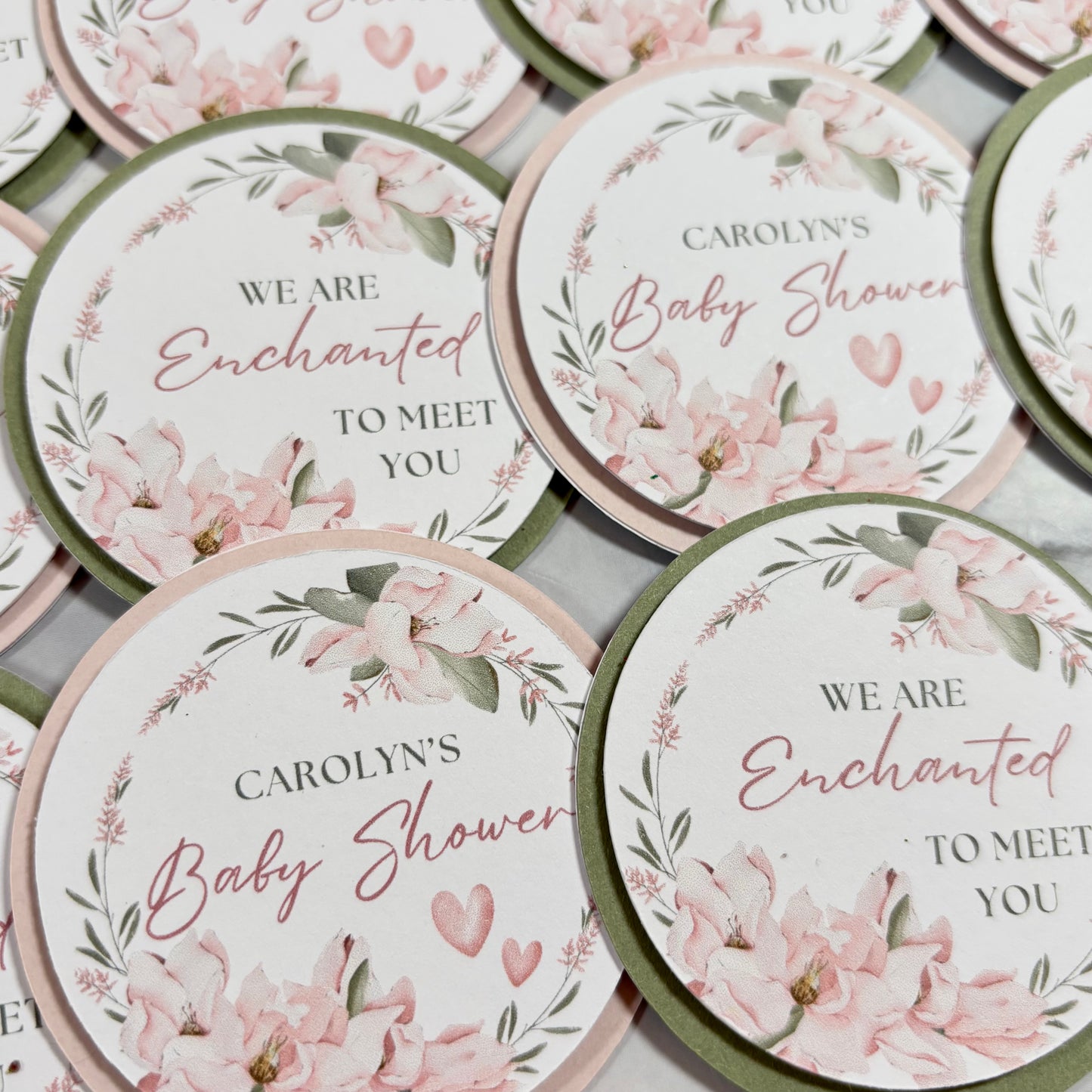 Enchanted Baby Shower Card Cupcake Toppers