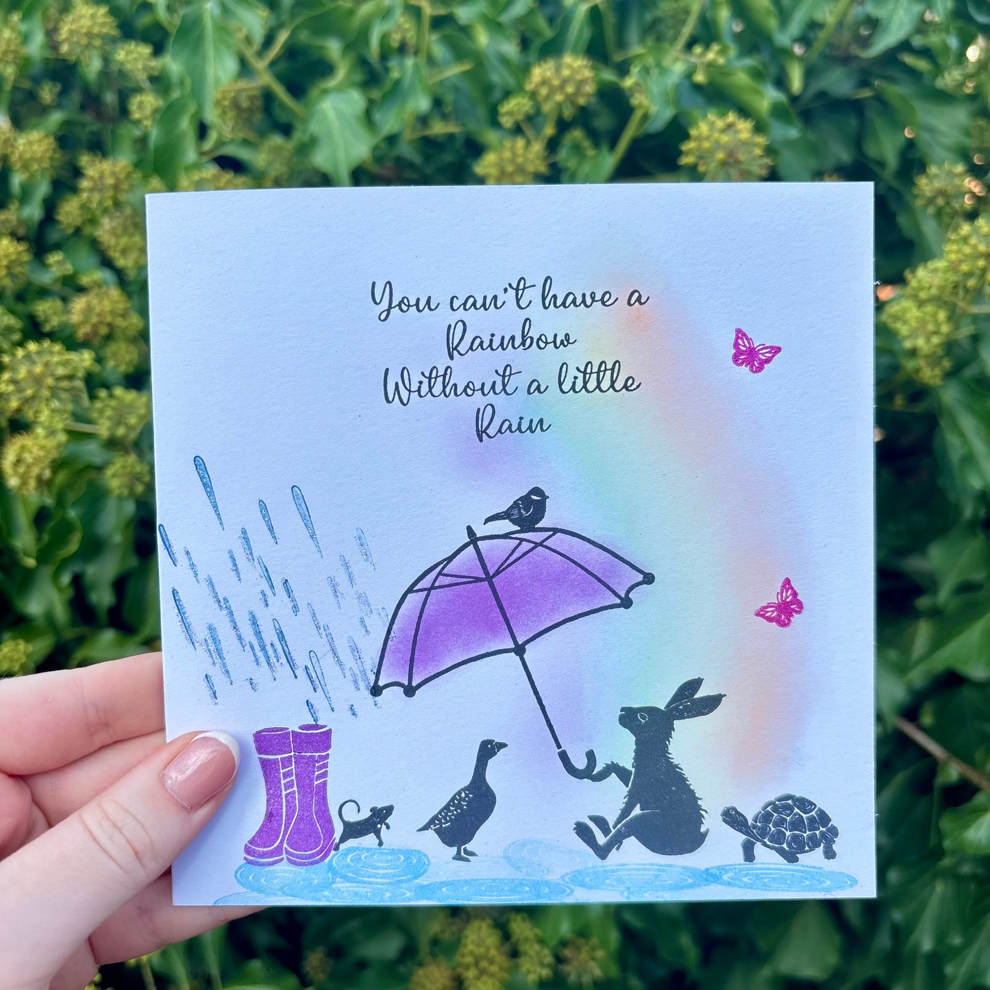 Rainbow Quote - Stamped Card