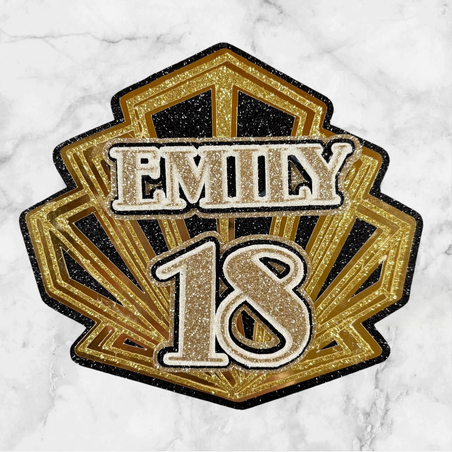 Art Deco Card Cake Topper