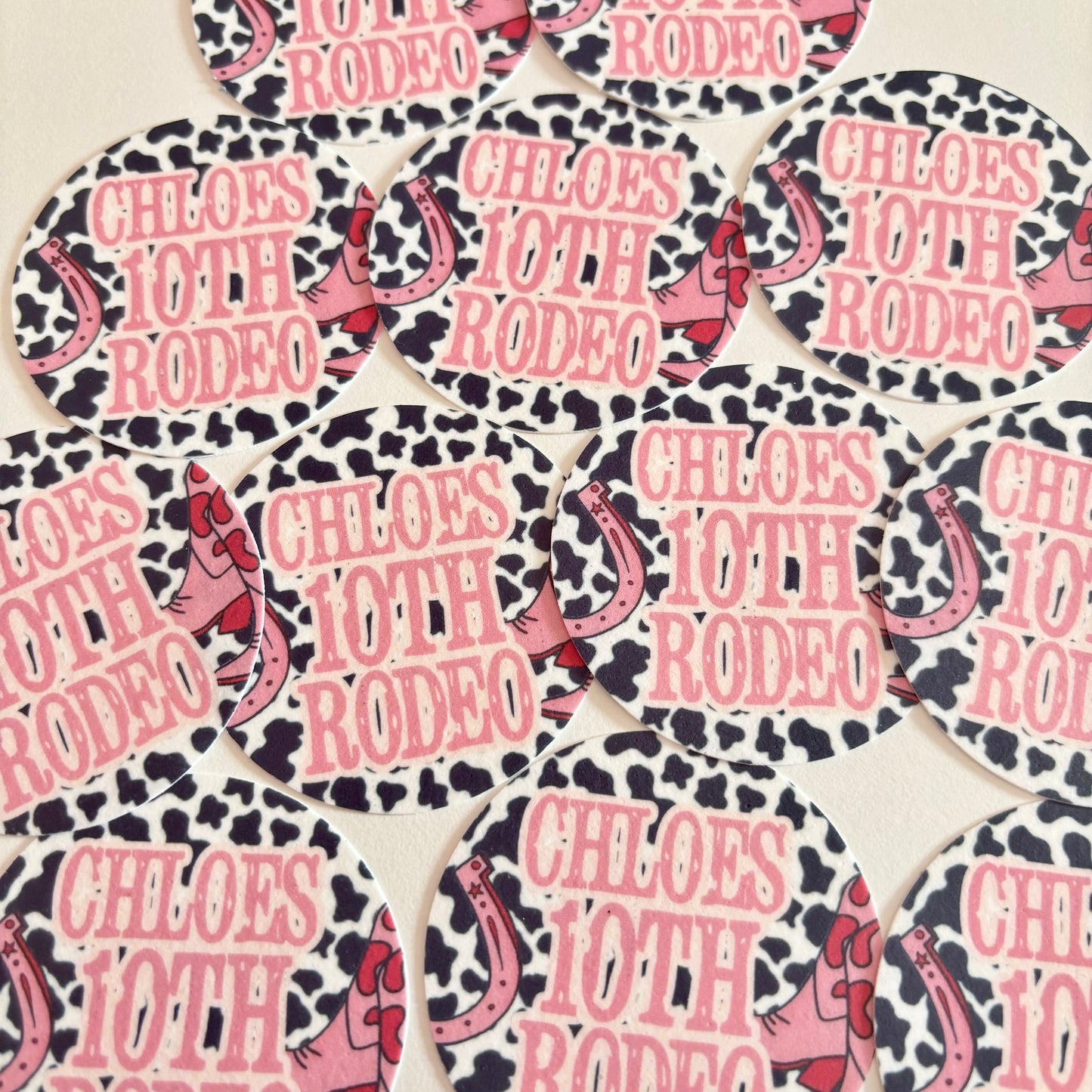 Cow Girl Rodeo Icing Sheet Cupcake Toppers