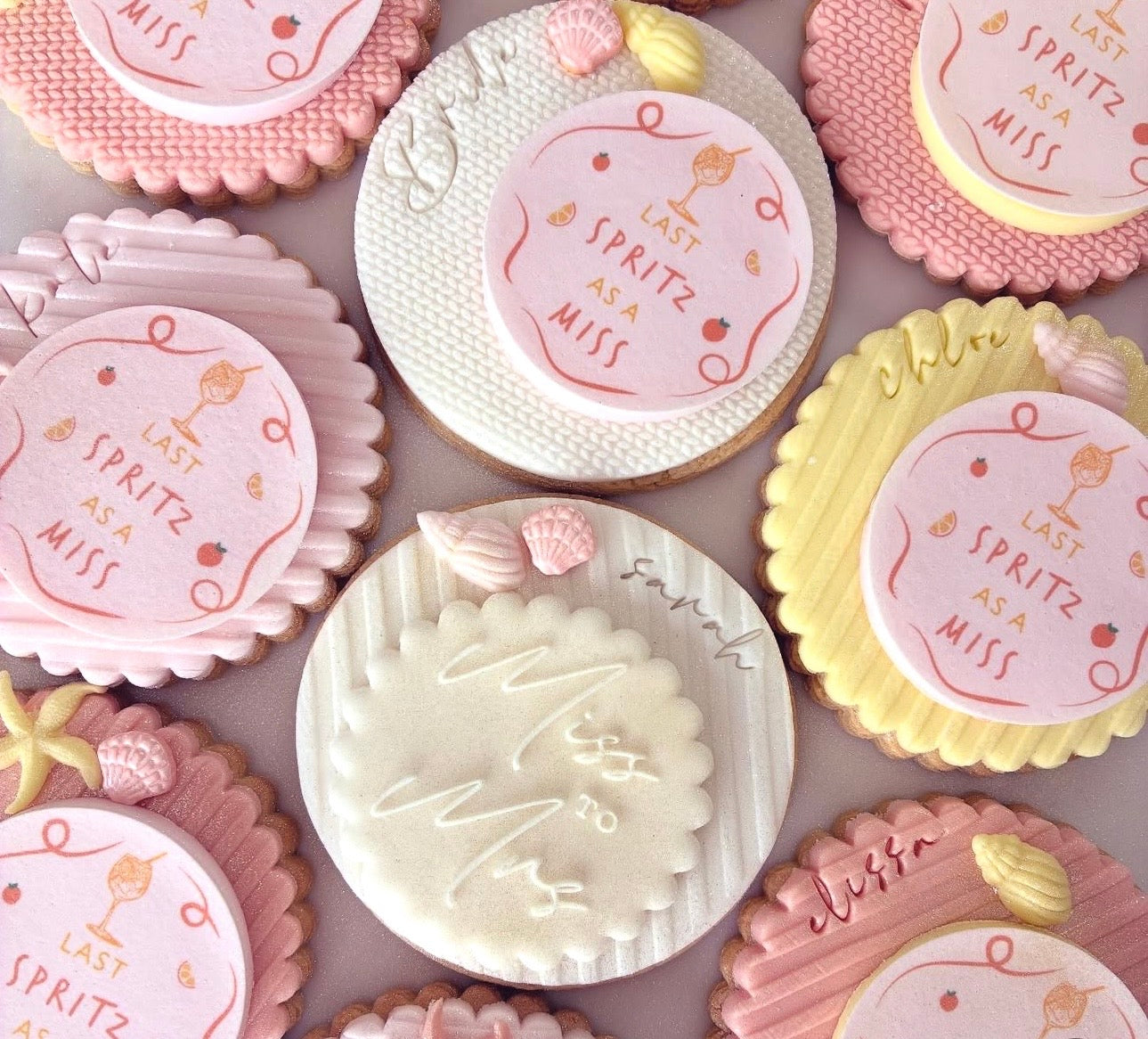 Last Spritz As A Miss Hen Party Icing Sheet Cupcake Toppers