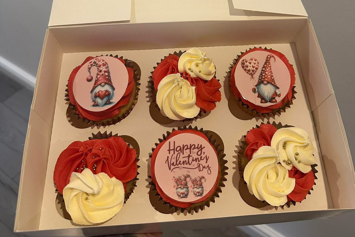 Valentines Gnomes Icing Sheet Cupcake Toppers