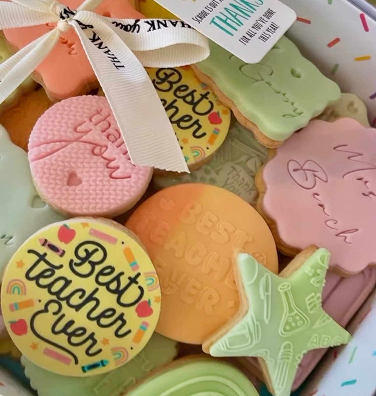 Best Teacher Ever Pencil Icing Sheet Cupcake Toppers