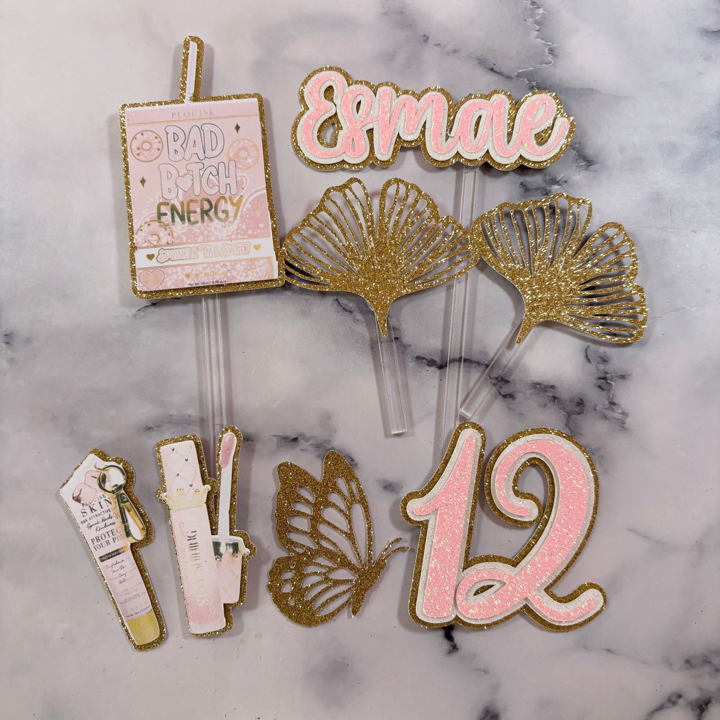 P Louise Card Cake Topper Set #1