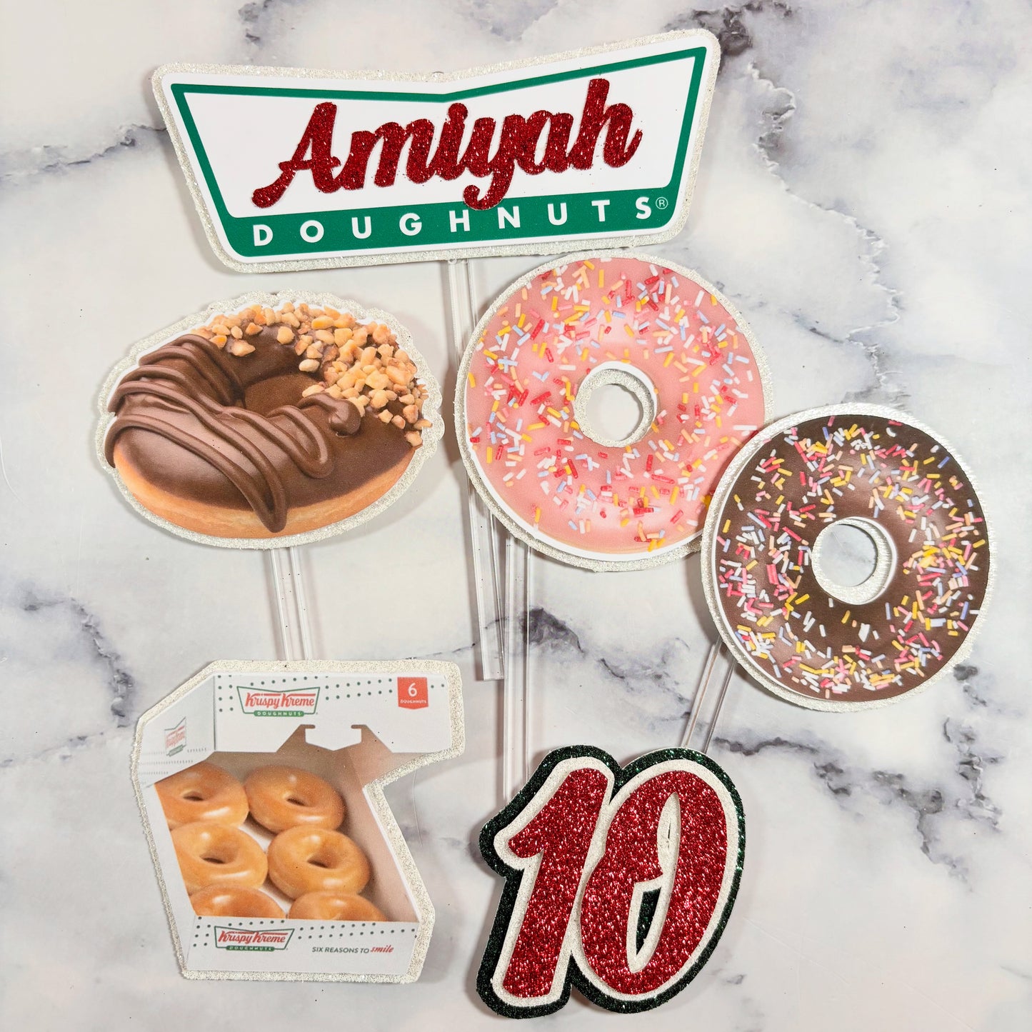 Doughnut Card Cake Topper Set
