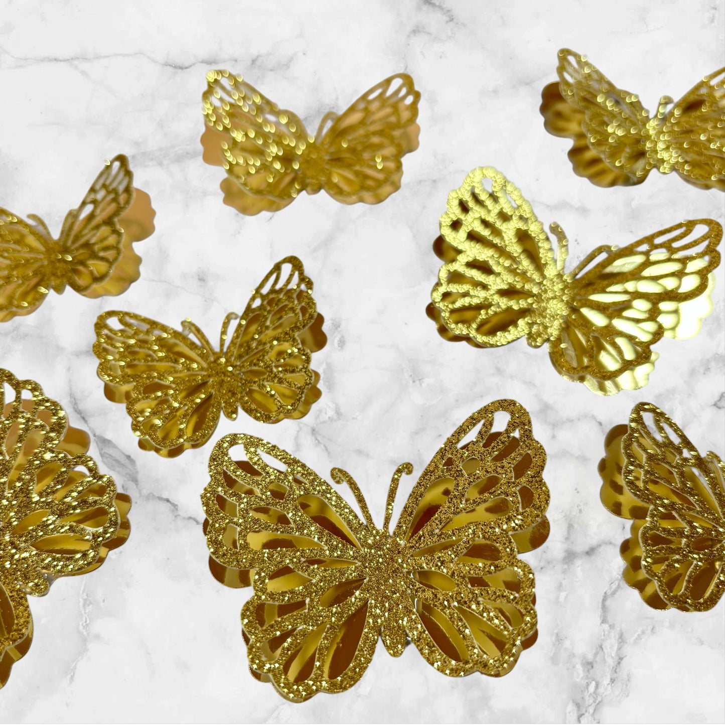Butterfly #5 Mirror/Glitter Card Topper