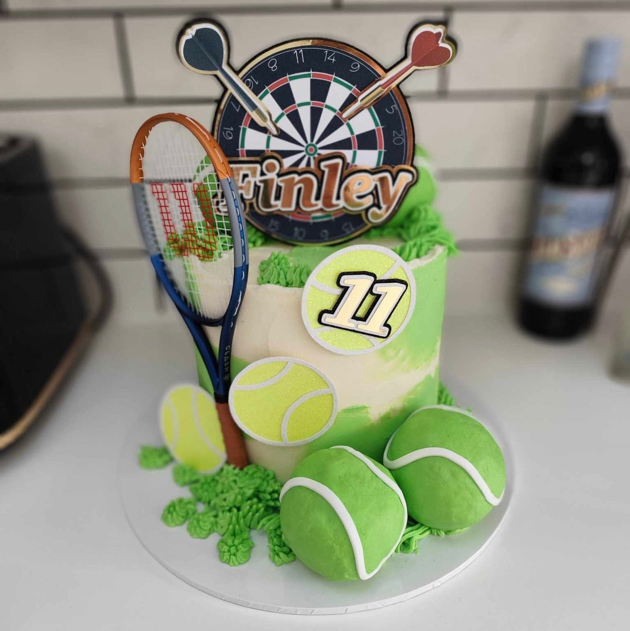 Dart Board Glitter Card Cake Topper