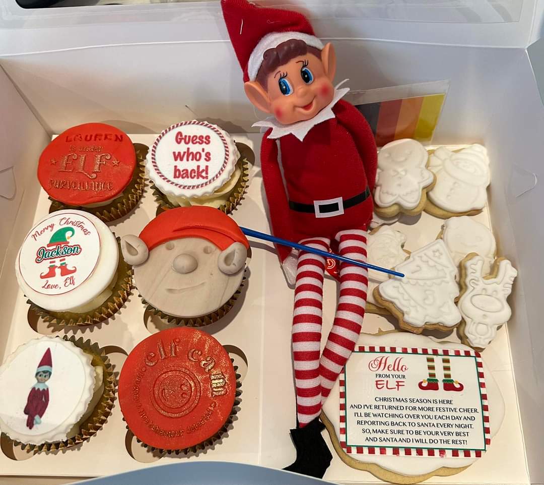 Personalised Elf Cupcake Toppers Icing Sheet