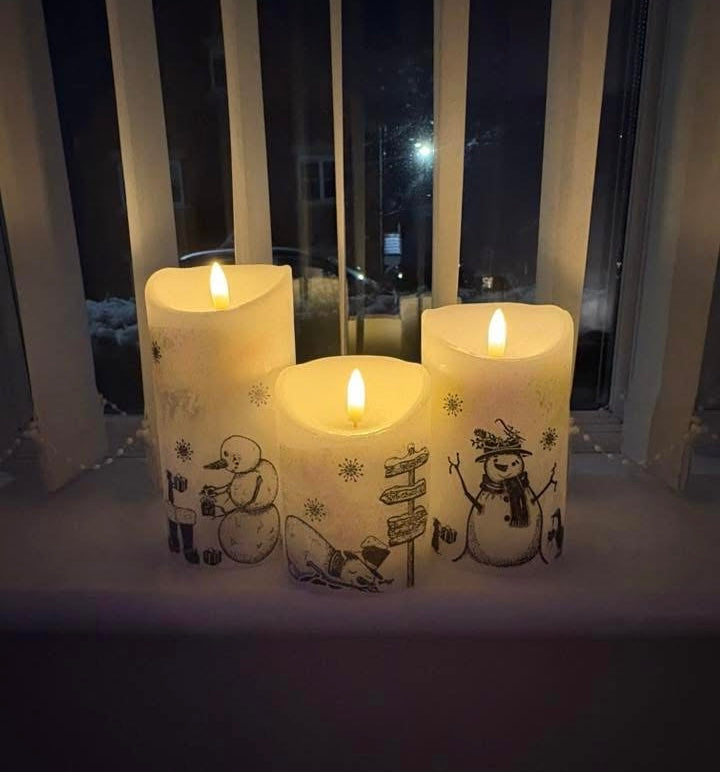 Snowman Northern Lights - LED Candles