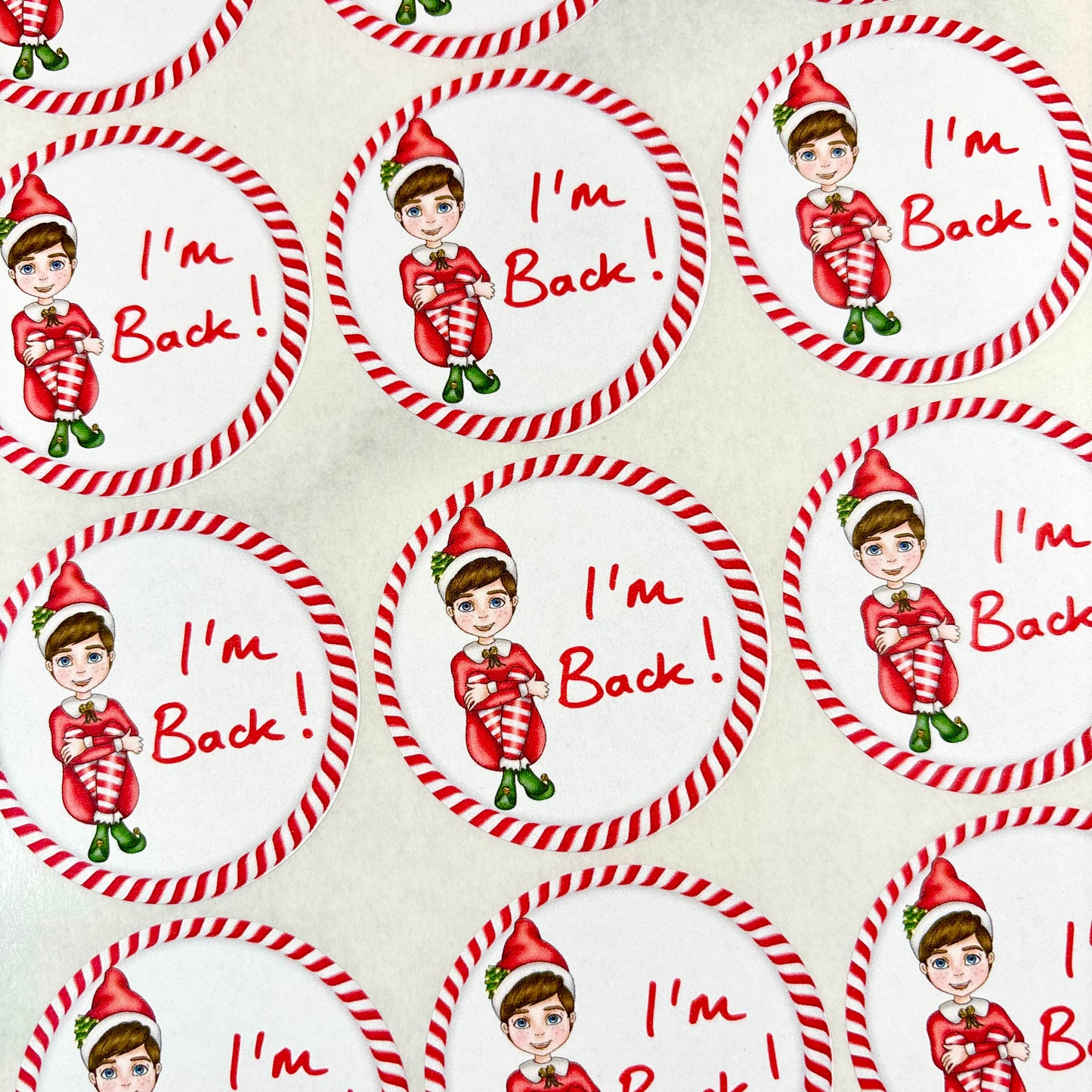I'm Back Elf Stickers