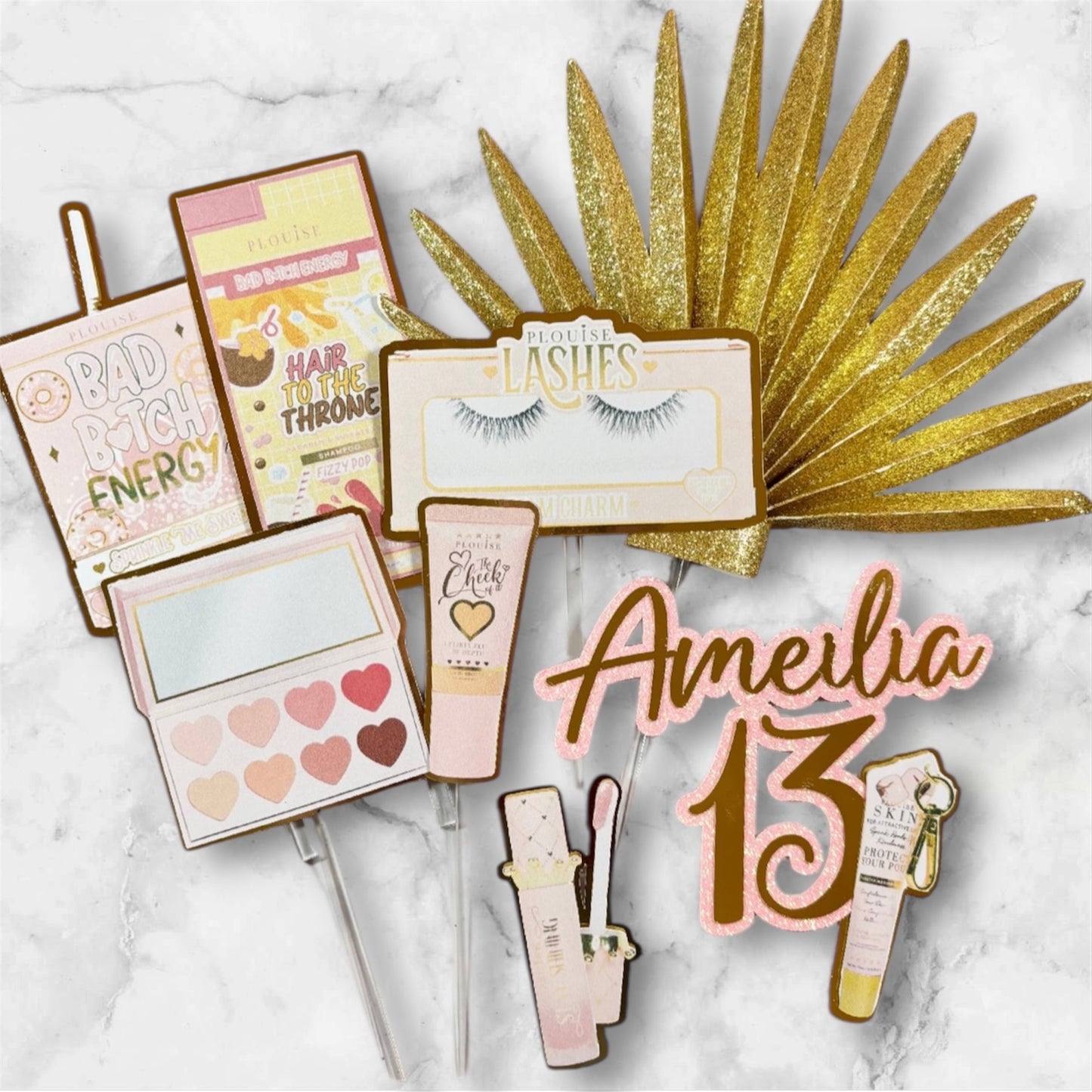 P Louise Card Cake Topper Set #3
