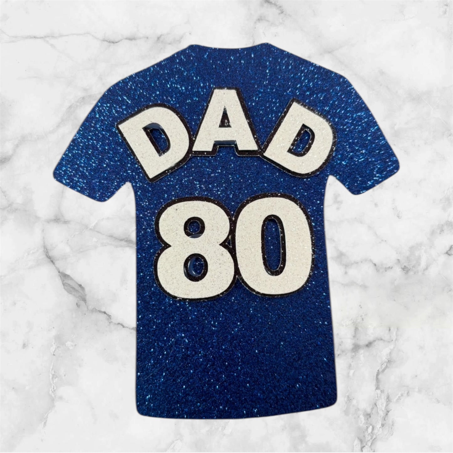 Personalised Shirt Glitter Card Cake Topper